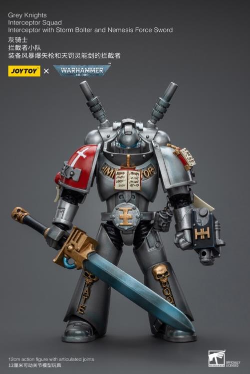 Warhammer 40K Grey Knights Interceptor Squad Interceptor with Storm Bolter and Nemesis Force Sword 1/18 Scale Action Figure