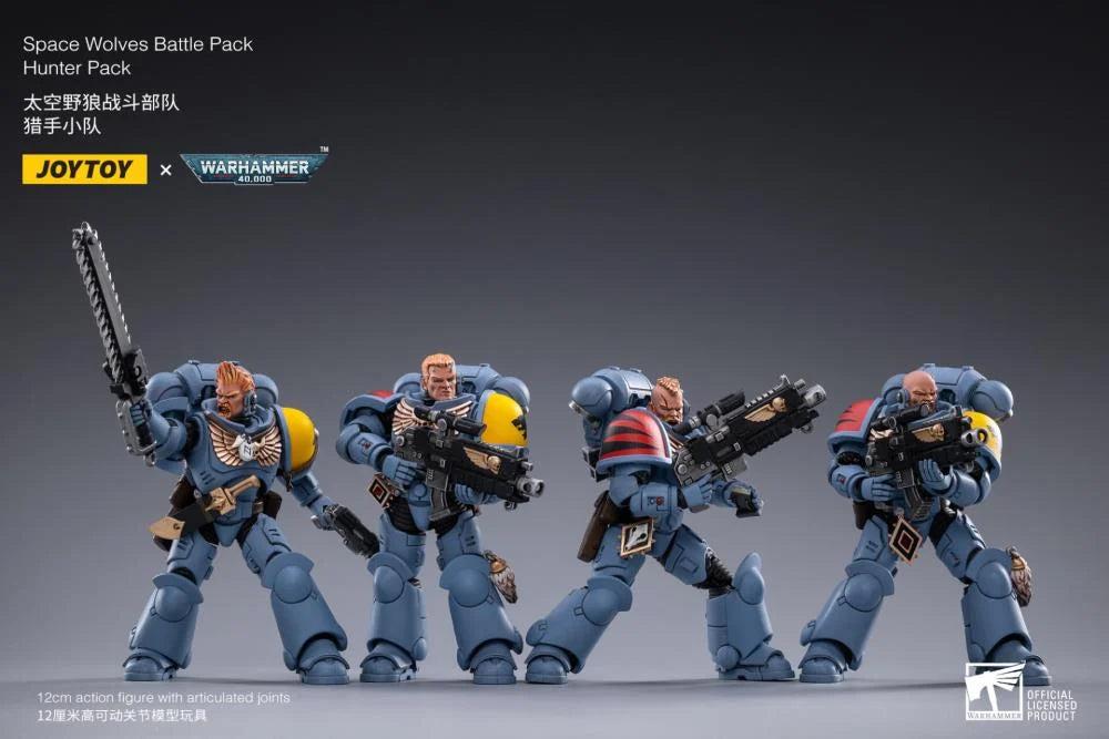 Warhammer 40K Space Wolves Battle Hunter Pack Box of 4 1/18 Scale Figures
