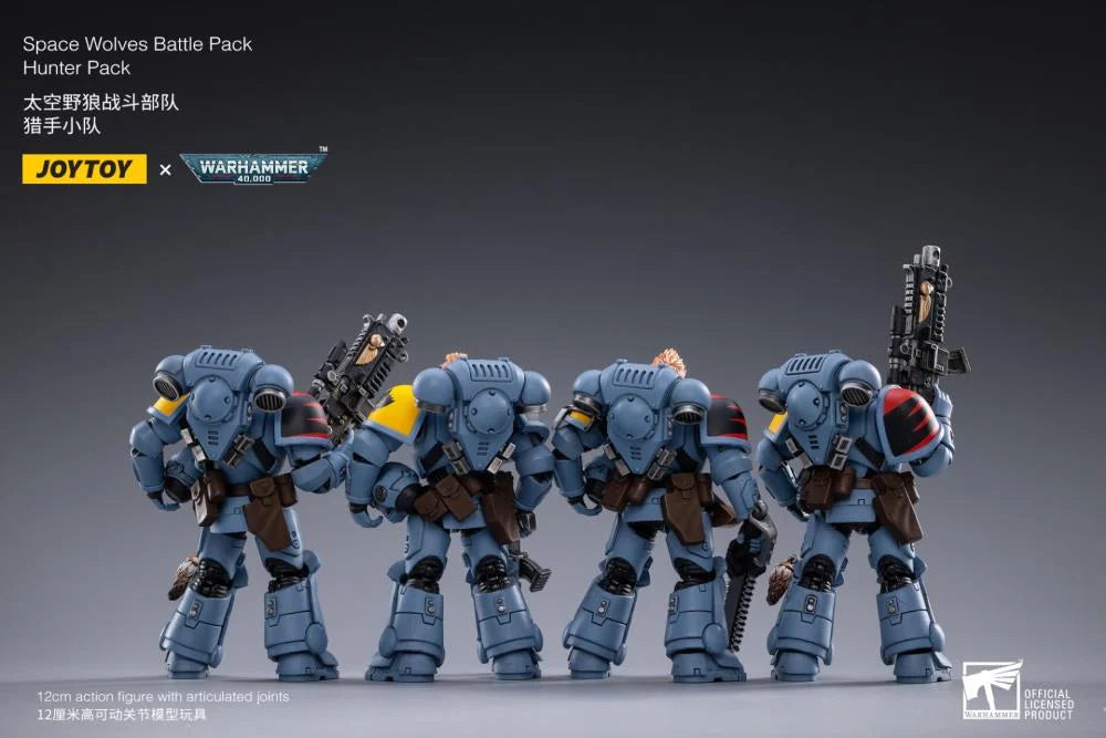 Warhammer 40K Space Wolves Battle Hunter Pack Box of 4 1/18 Scale Figures