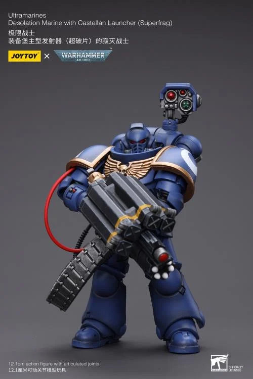 Warhammer 40K Ultramarines Desolation Marine with Superfrag Rocket Launcher 1/18 Scale Action Figure
