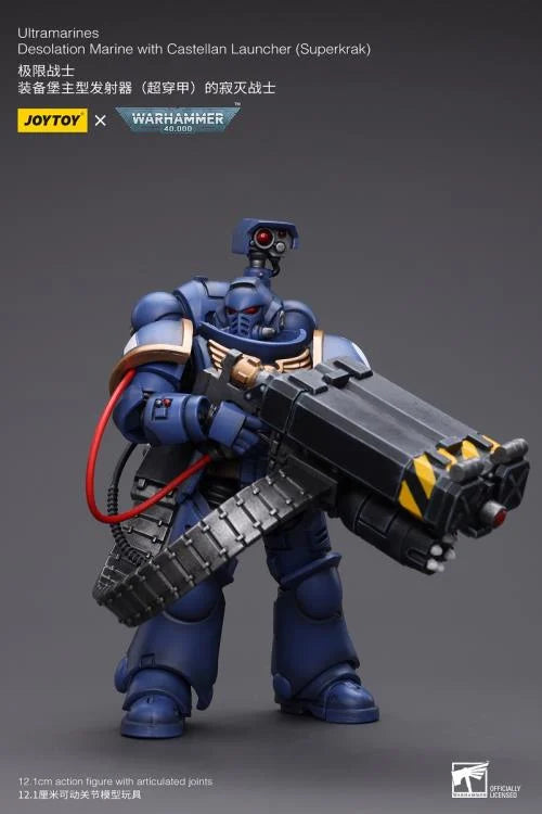 Warhammer 40K Ultramarines Desolation Marine with Superkrak Rocket Launcher 1/18 Scale Action Figure