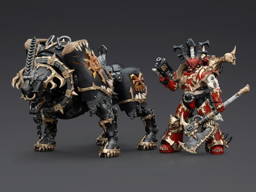 Lord Invocatus with Khrone Juggernaut Daemon Warhammer 40K World Eaters 1/18 Scale Action Figure Set