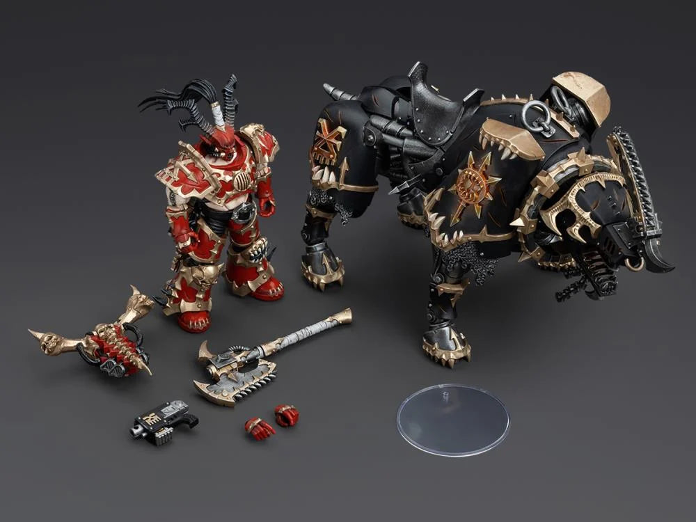 Lord Invocatus with Khrone Juggernaut Daemon Warhammer 40K World Eaters 1/18 Scale Action Figure Set