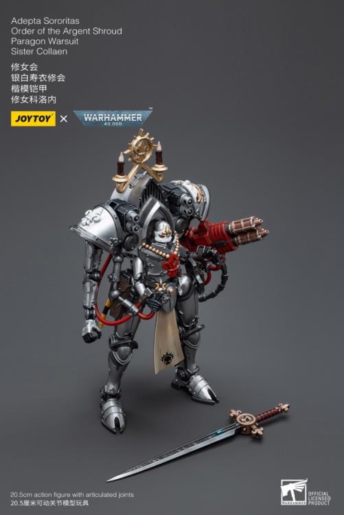 Warhammer 40k Adepta Sororitas Battle Sisters Order of the Argent Shroud Paragon Warsuit Sister Collaen 1/18 Scale Figure