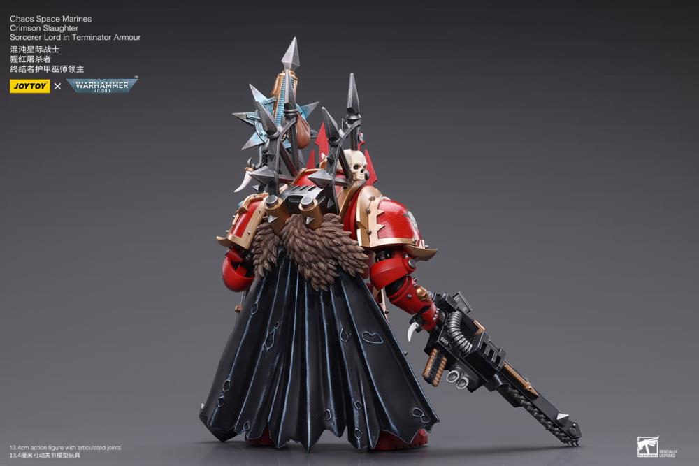 Warhammer 40k Chaos Space Marines Crimson Slaughter Sorcerer Lord in Terminator Armour 1/18 Scale Action Figure