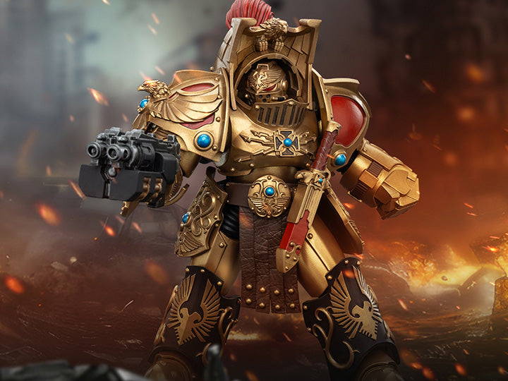 Warhammer: The Horus Heresy Legio Custodes Aquilon Terminator Squad Aquilon with Lastrum Storm Bolter 1/18 Scale Action Figure