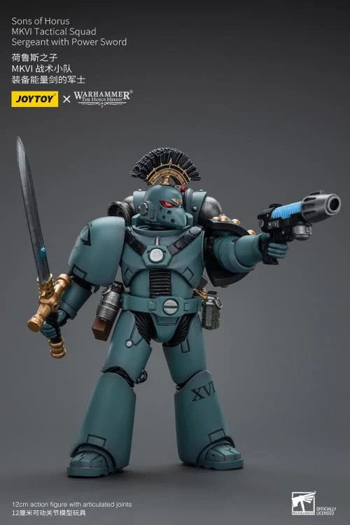 MKVI Tactical Squad Sergeant with Power Sword Warhammer: The Horus Heresy Sons of Horus 1/18 Scale Action Figure