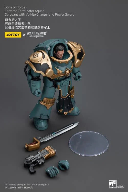 Tartaros Terminator Squad Sergeant with Volkite Charger and Power Sword Warhammer: The Horus Heresy Sons of Horus 1/18 Scale Action Figure
