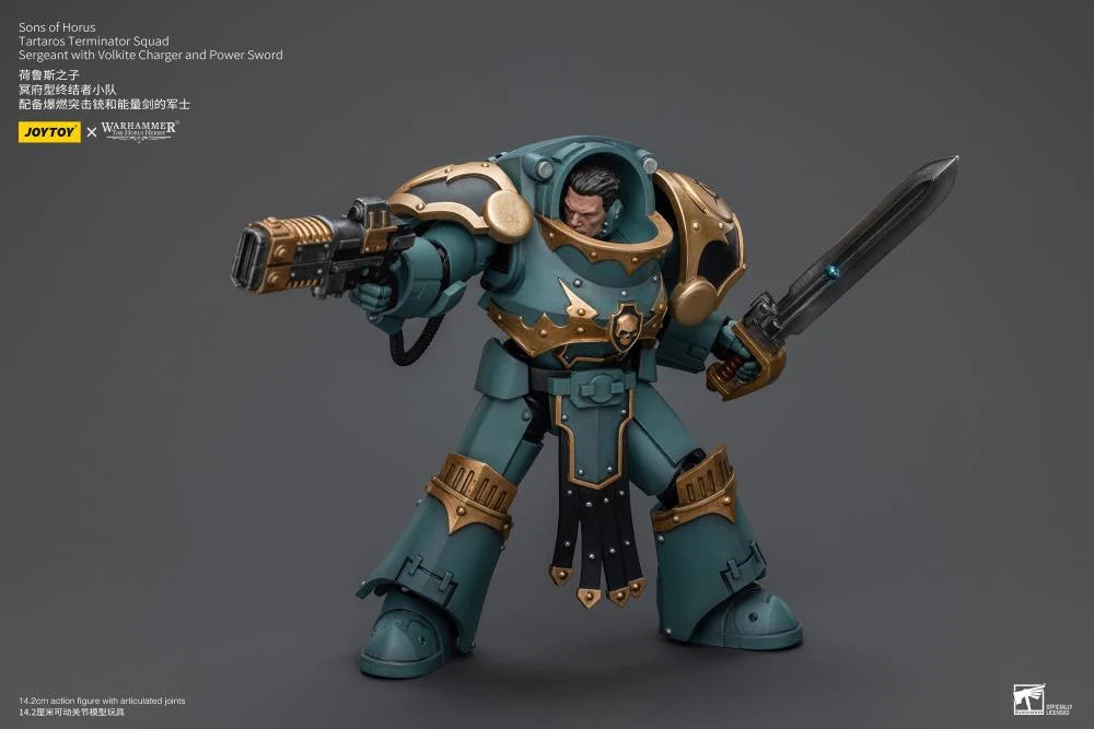 Tartaros Terminator Squad Sergeant with Volkite Charger and Power Sword Warhammer: The Horus Heresy Sons of Horus 1/18 Scale Action Figure
