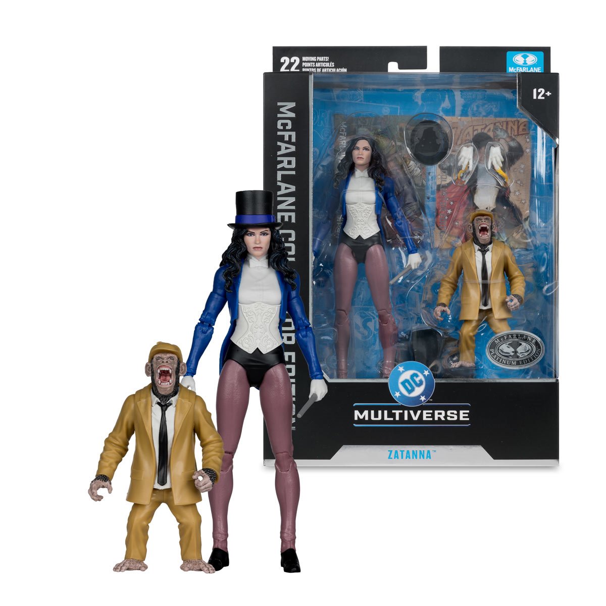 DC Classic DC Multiverse Collector Edition Zatanna with Detective Chimp Action Figure Set (Platinum Chase)