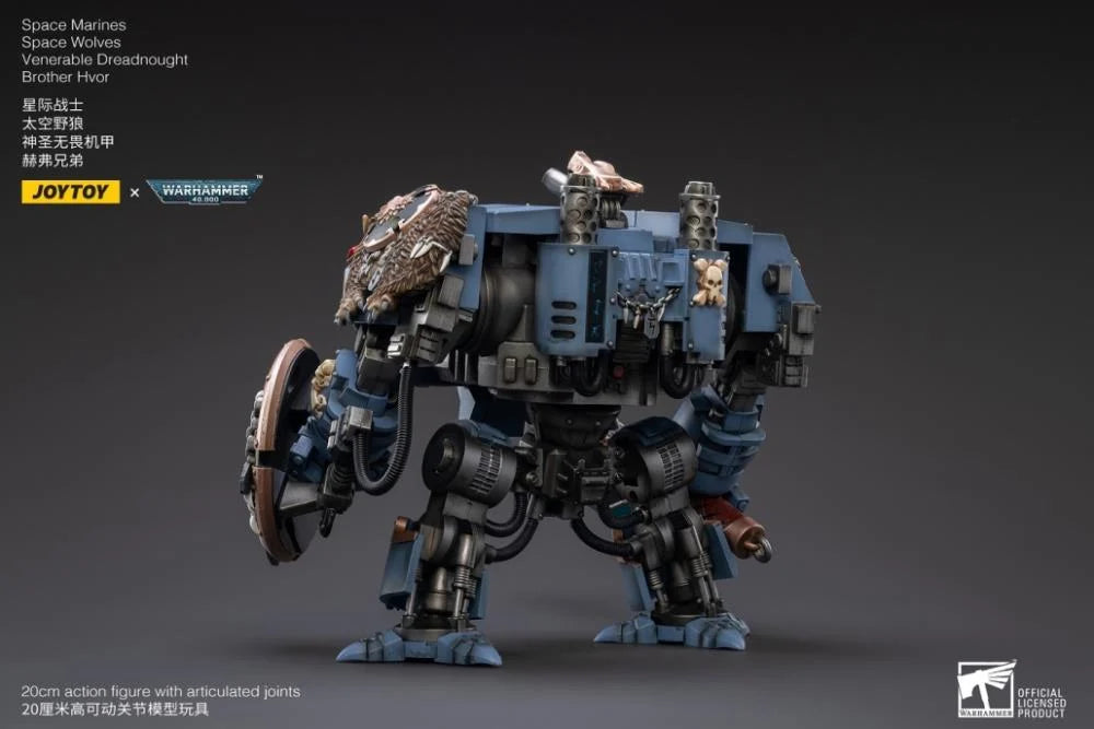 Warhammer 40K - Space Marines Space Wolves Venerable Dreadnought Brother Hvor 1/18 Scale Figure