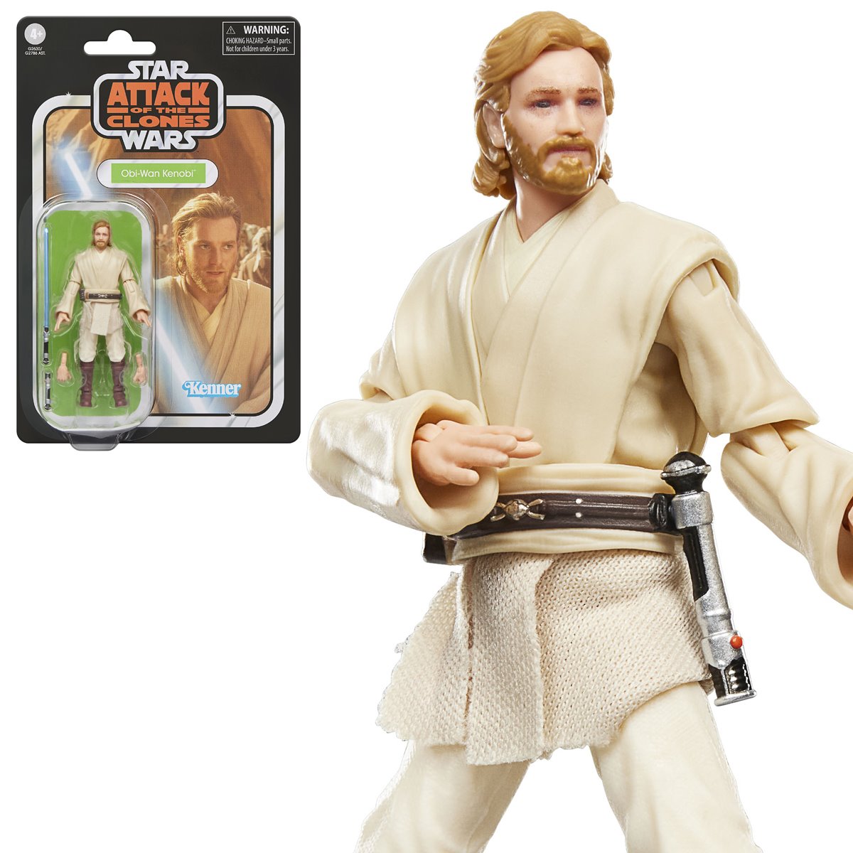 Obi-Wan Kenobi Vintage Collection 3.75-Inch Figure — Card Front with Figure Detail Close-Up