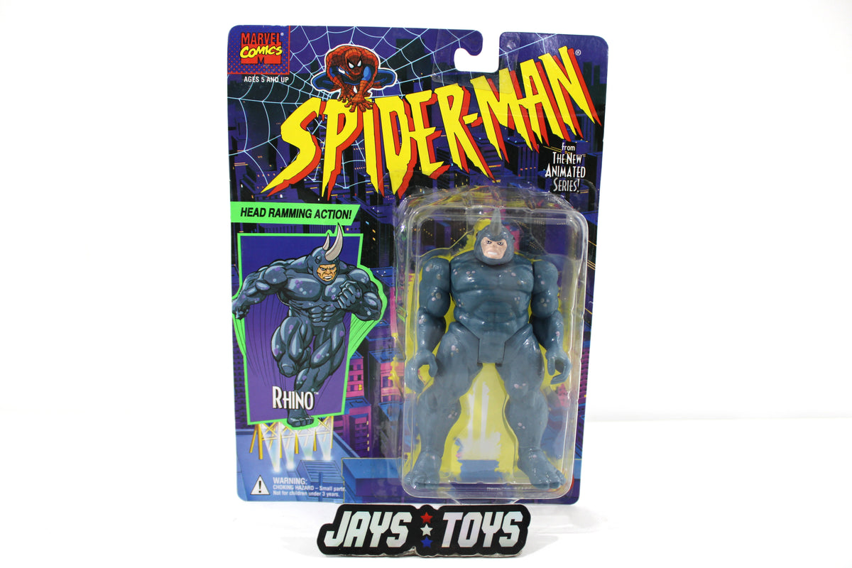 Rhino Spider-Man Animated Series 1994 Toy Biz Carded Figure — Card Front