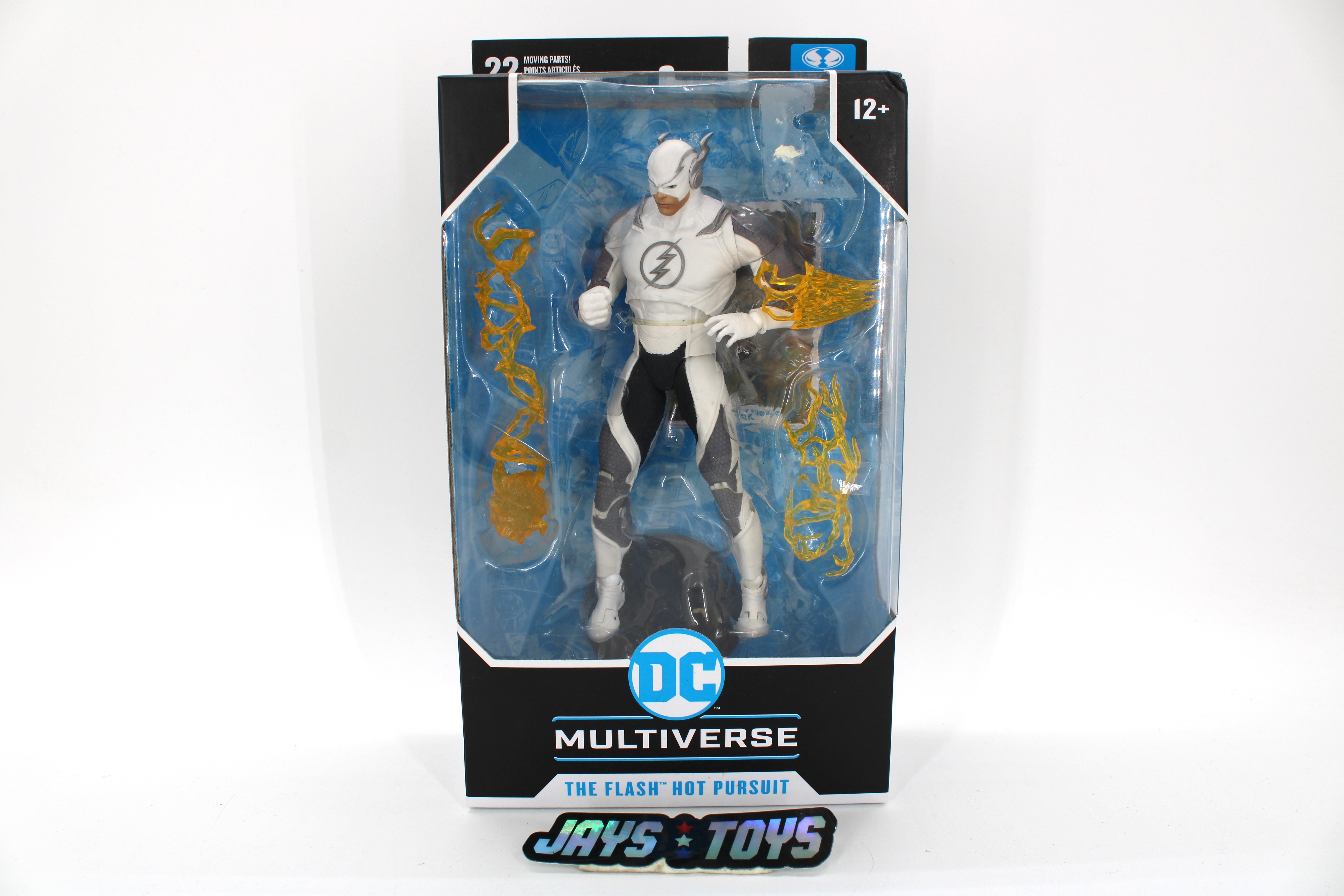 Flash Hot Pursuit DC Multiverse 7-Inch Figure — Box Front View with Speed Force Lightning Effects