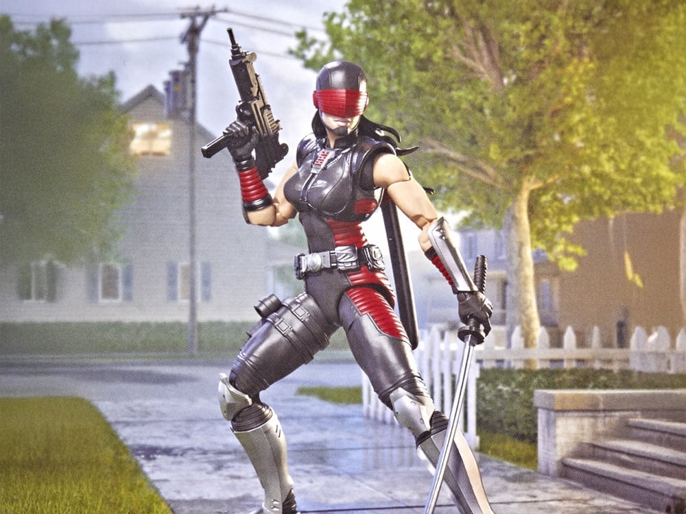 Snake Eyes Dawn Moreno GI Joe Classified 6-Inch Figure — Articulation Pose with SMG and Katana