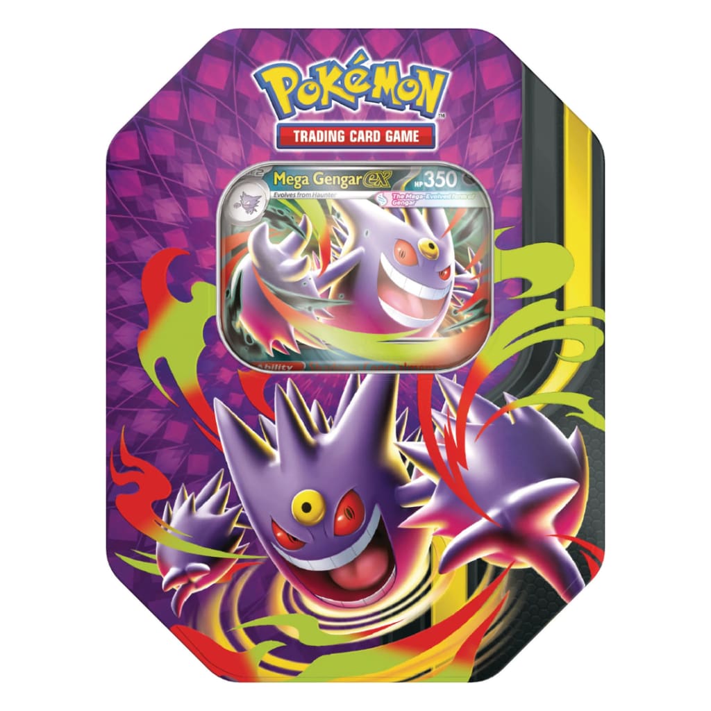 Mega Moonlit Tin Gengar EX Ex Tin Pokemon — Box Front