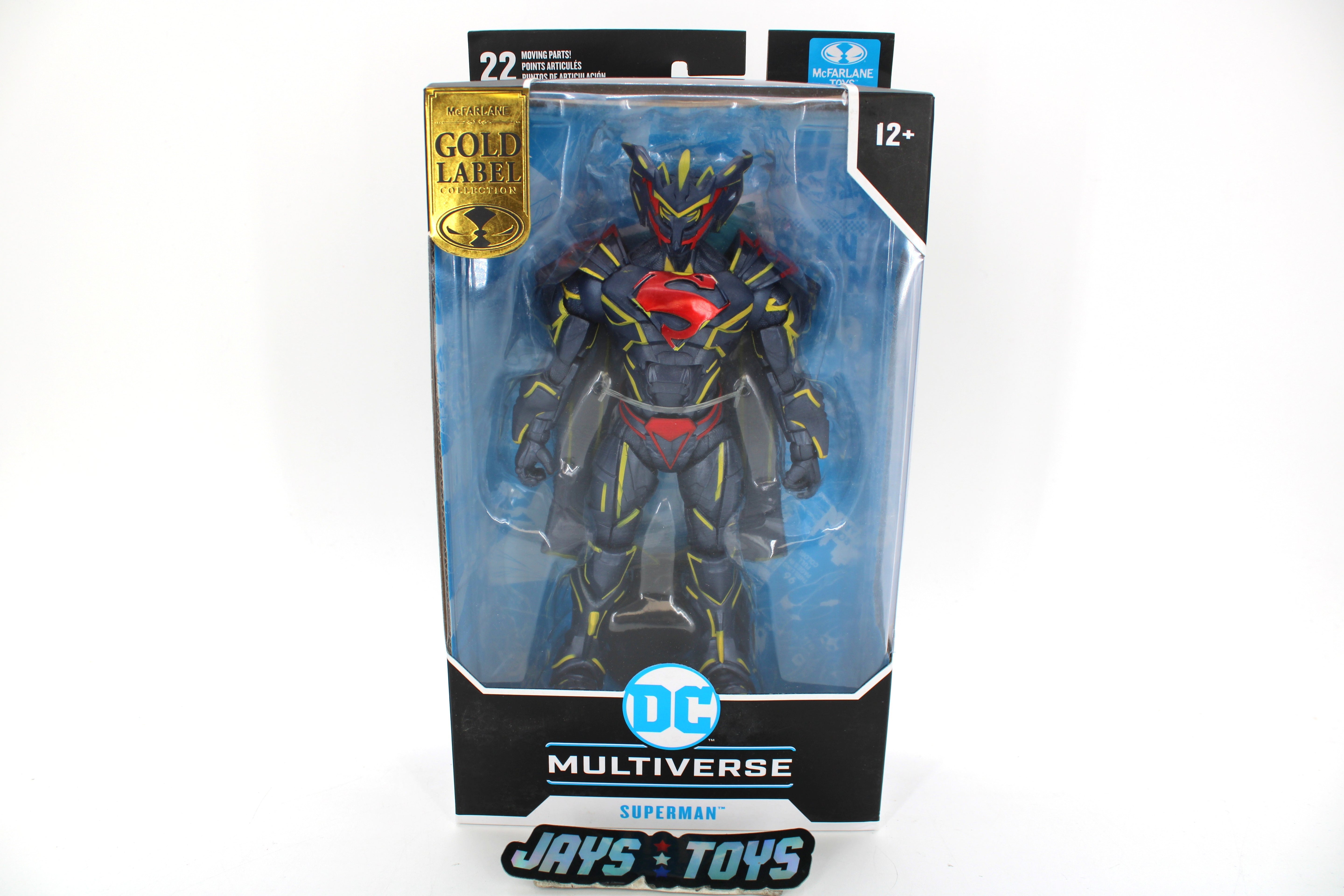 Superman Energized Unchained Armor DC Multiverse Gold Label Figure — Card Front