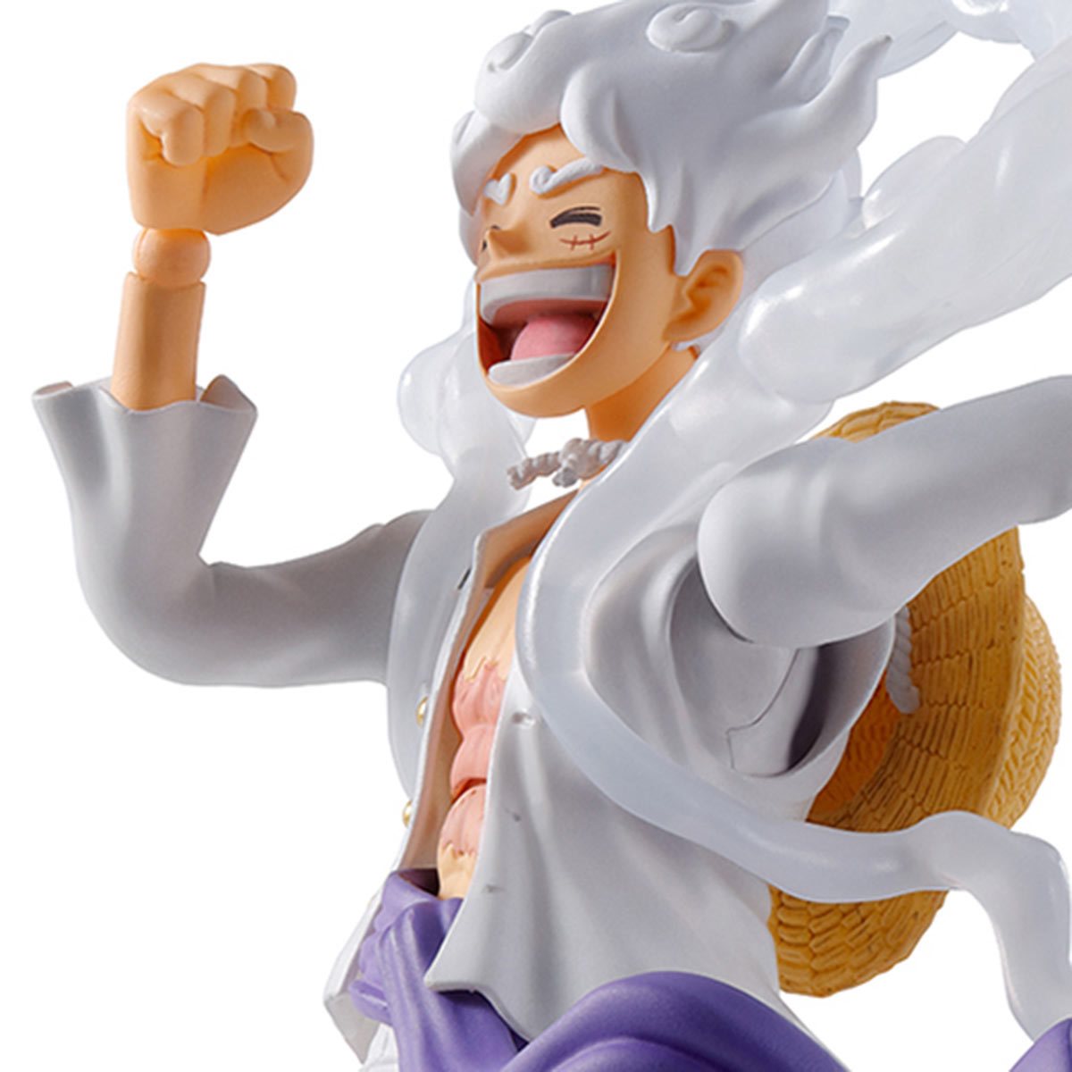 Luffy Gear 5 S.H.Figuarts 6-Inch Figure — Upper Body Close-Up Laughing Expression