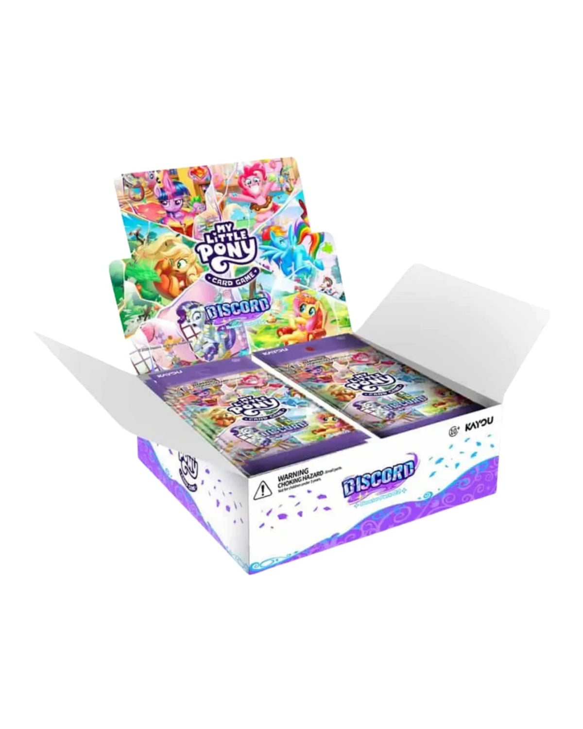 Discord!!! Booster Box My Little Pony Card Game — Open Box Front View Showing Booster Packs Inside