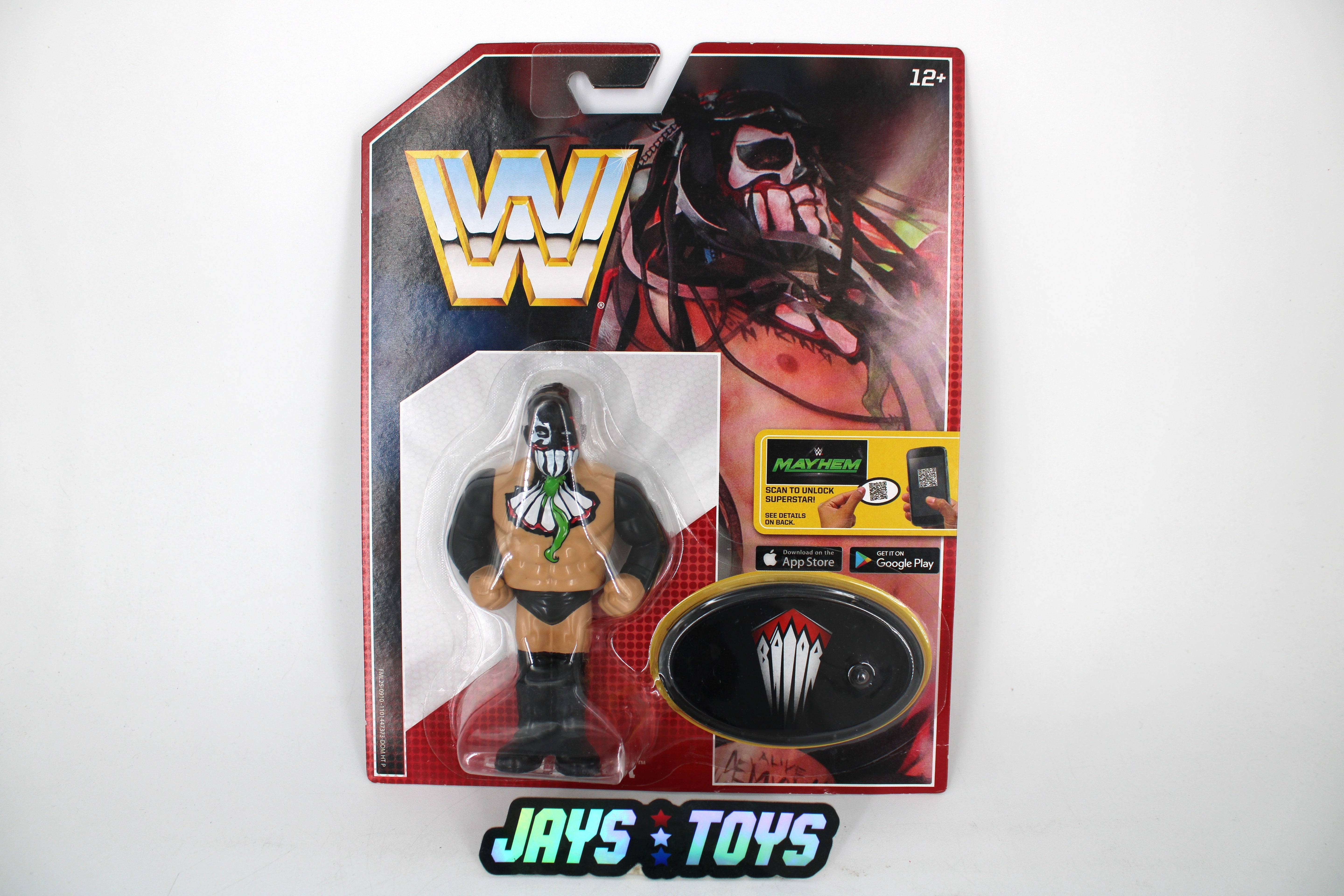 Finn Bálor Demon WWE Retro App 2017 Figure — Card Front with Bubble and Demon-Crest Base