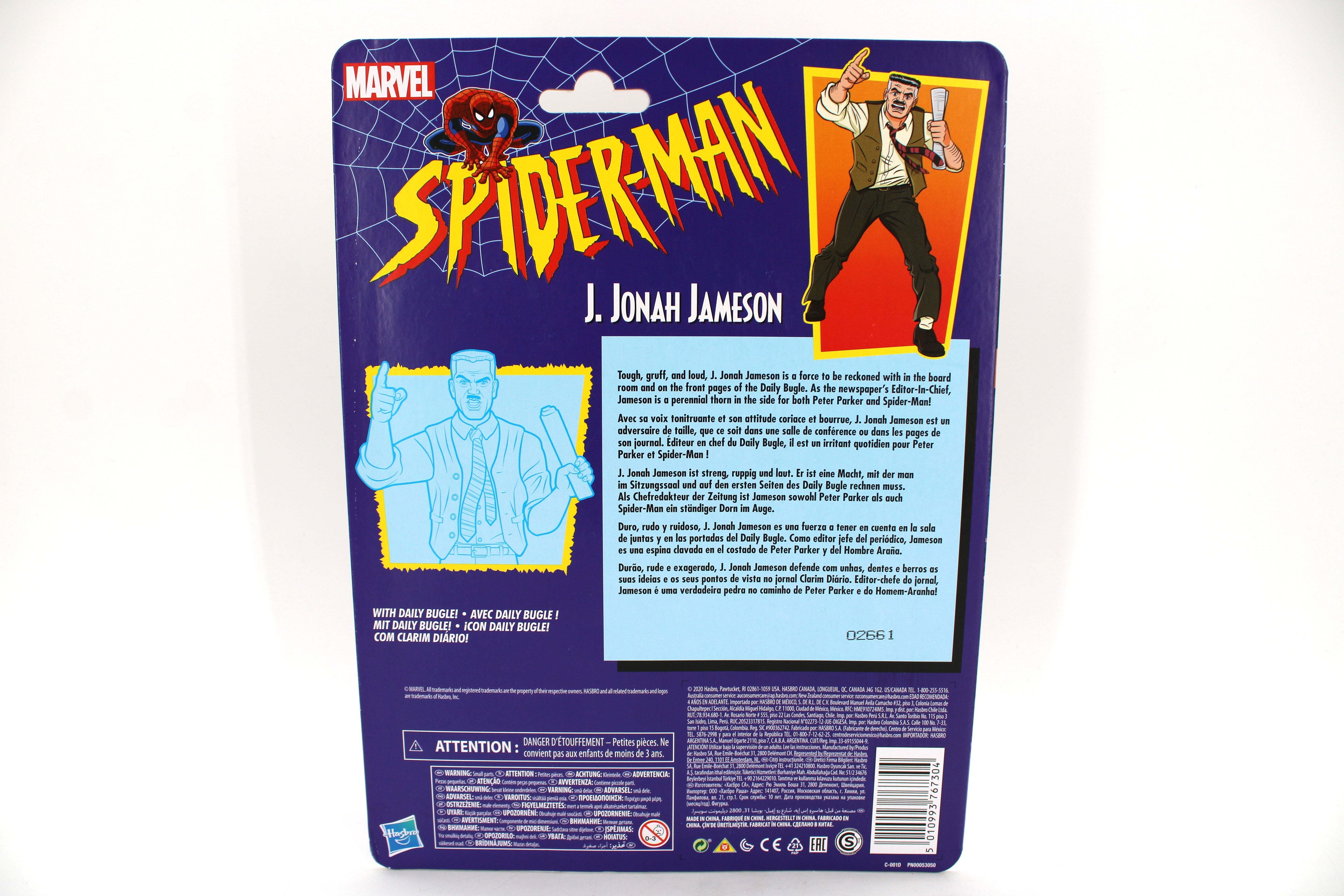 J. Jonah Jameson Marvel Legends Retro Collection 6-Inch Figure — Card Back