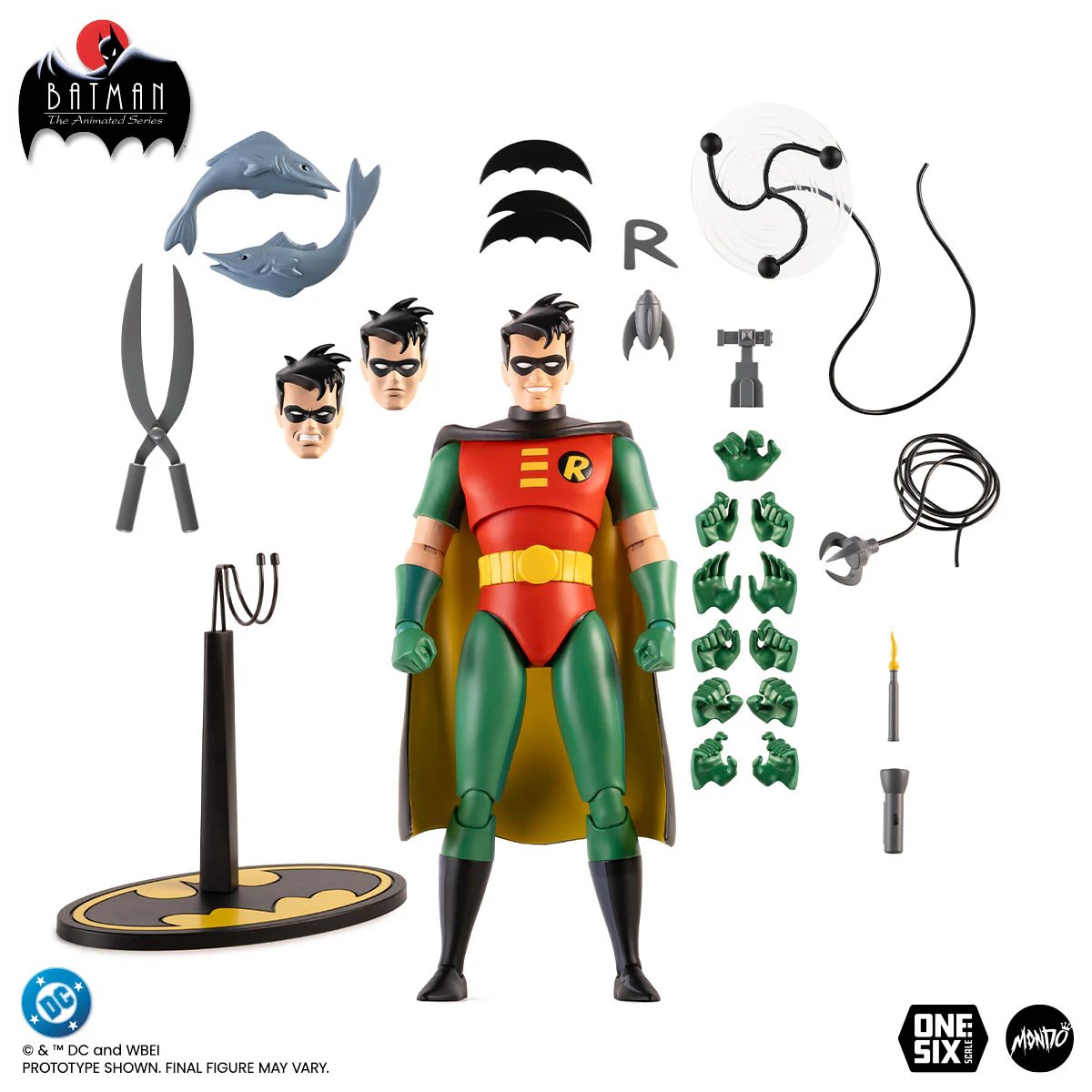Robin Batman Animated Series Mondo 1:6 Figure — Accessories Included Full Layout
