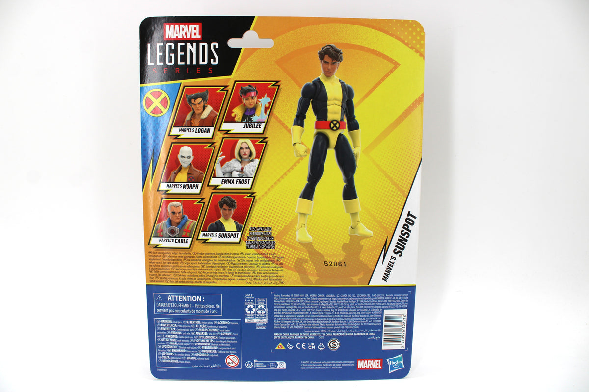 Sunspot X-Men '97 Marvel Legends 6-Inch Figure — Card Back View