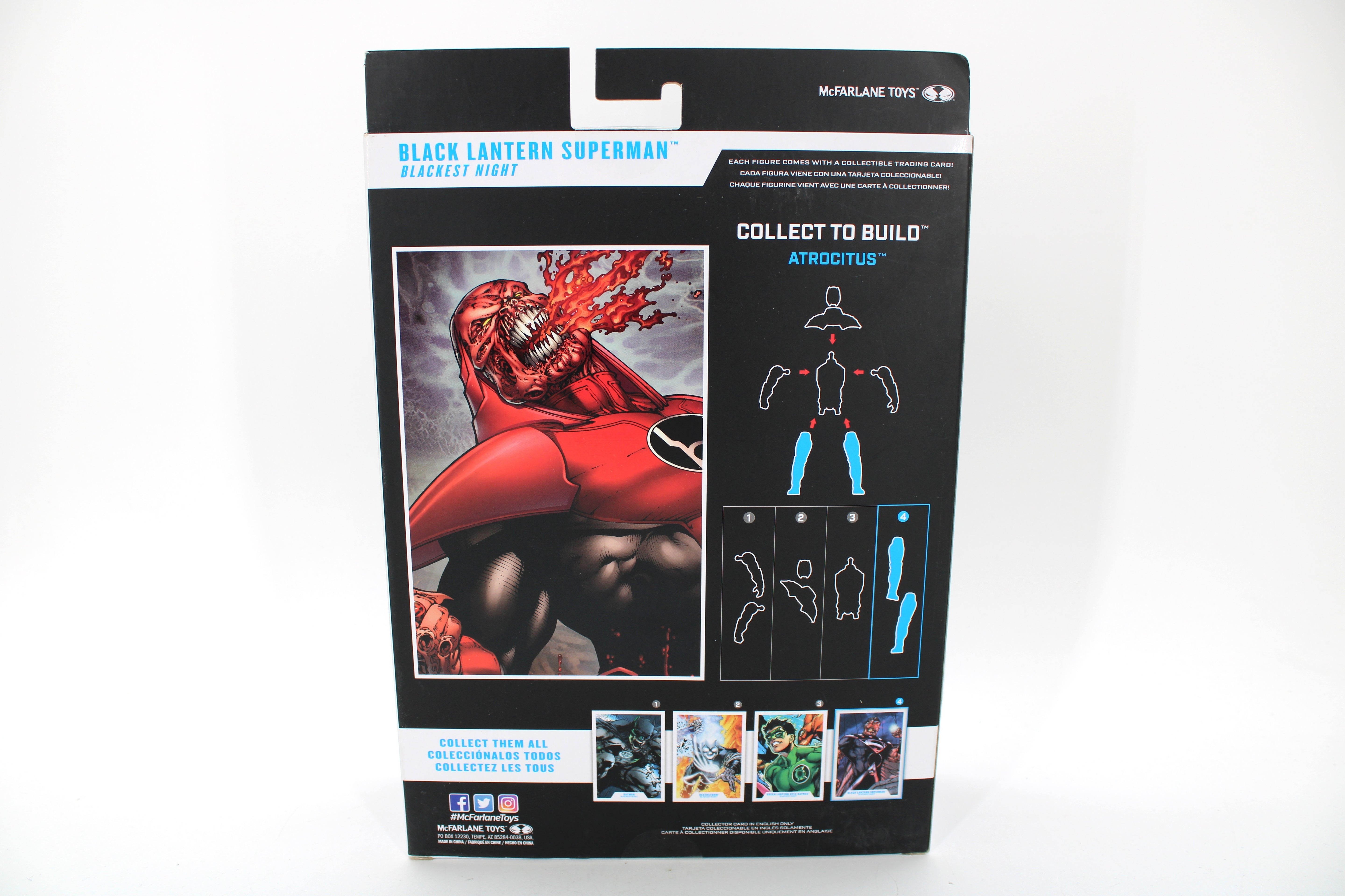 Black Lantern Superman DC Multiverse 7-Inch Figure — Card Back with Atrocitus Assembly Diagram