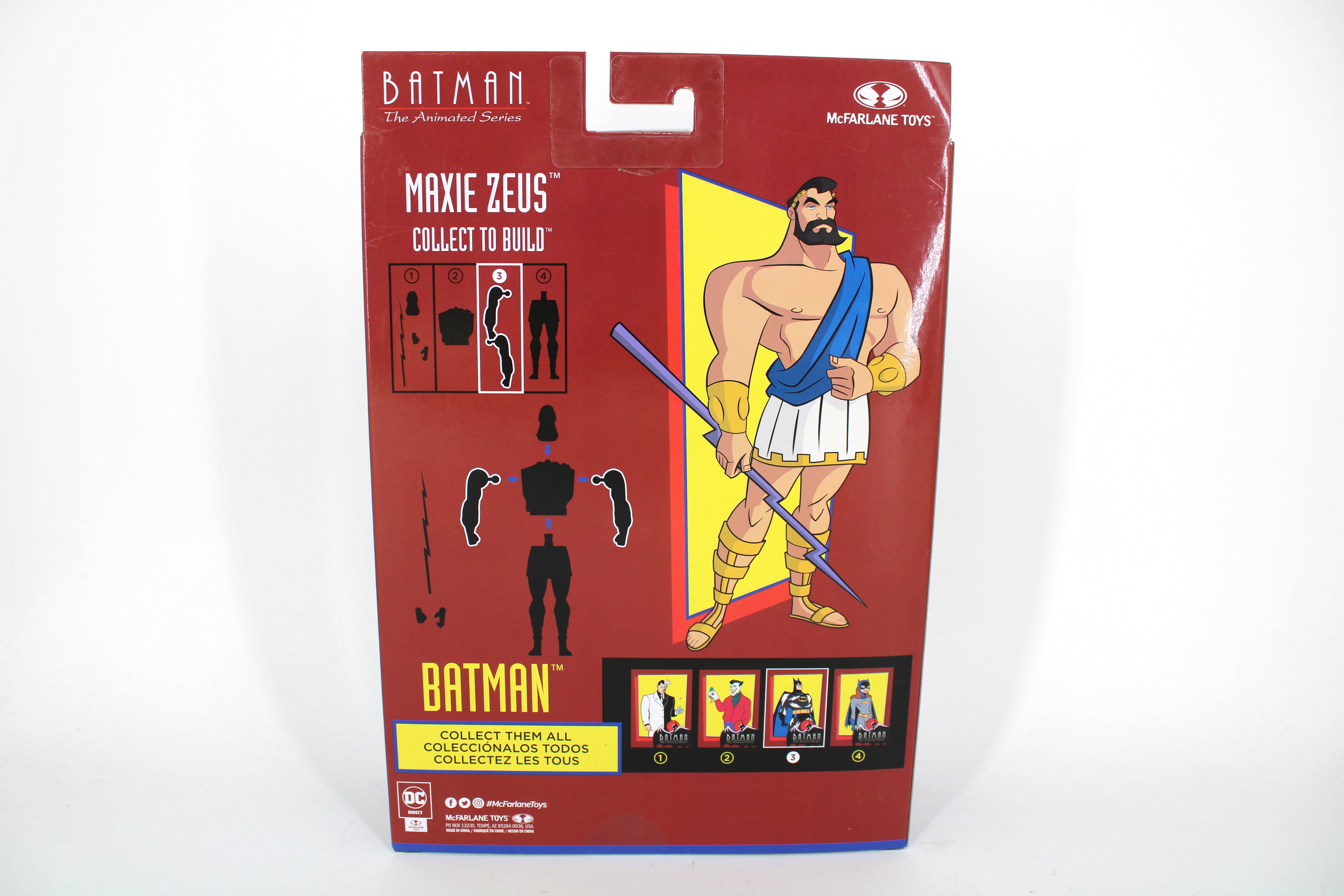 Lightning Strike Batman BTAS DC Direct Wave 3 Figure — Card Back with Maxie Zeus BAF Diagram