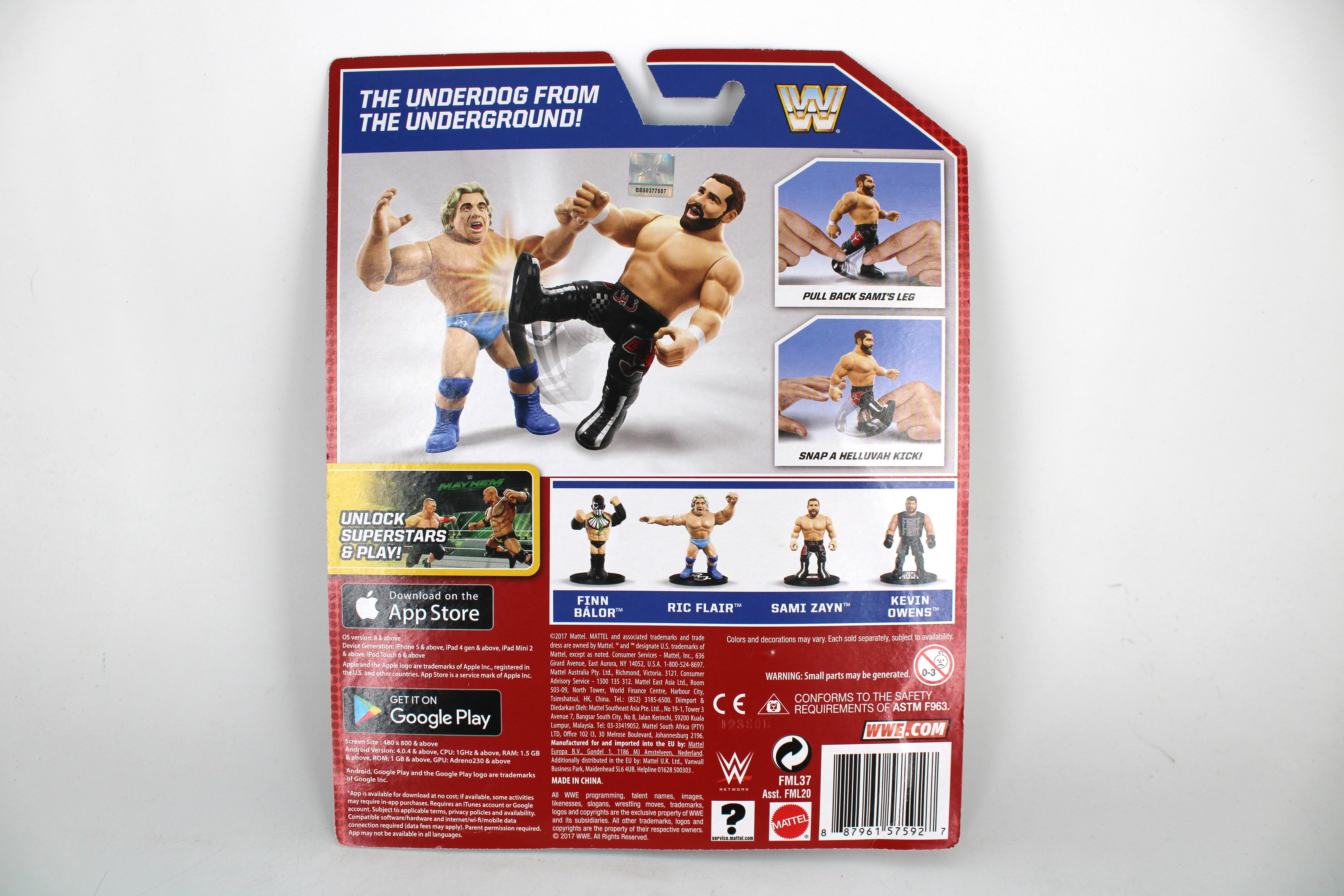 Sami Zayn WWE Retro Series 4 2017 Carded Figure — Card Back