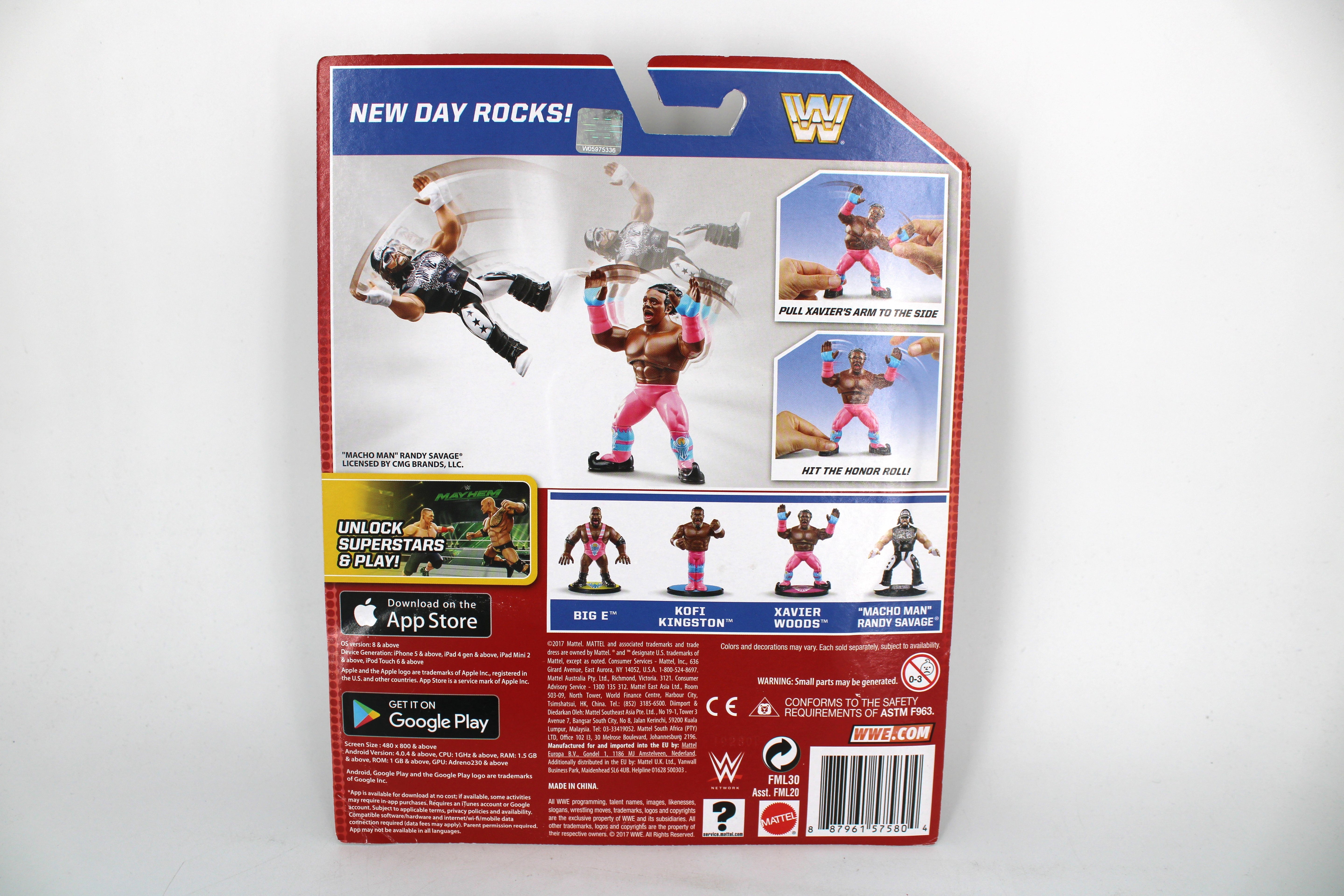 Xavier Woods WWE Retro App Series 2017 Carded Figure — Card Back