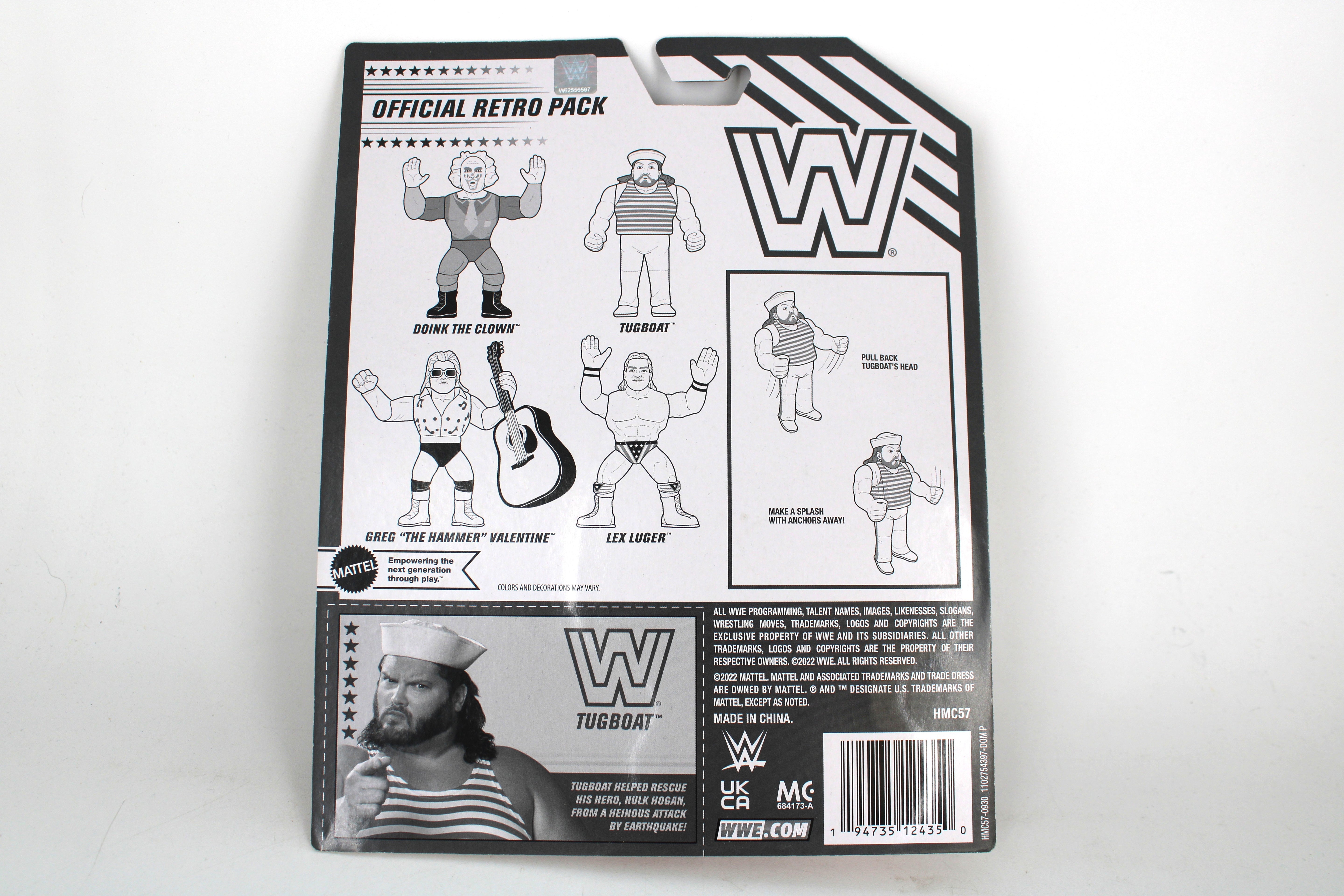 Tugboat WWE Retro Wave 3 Mattel Creations Figure — Card Back