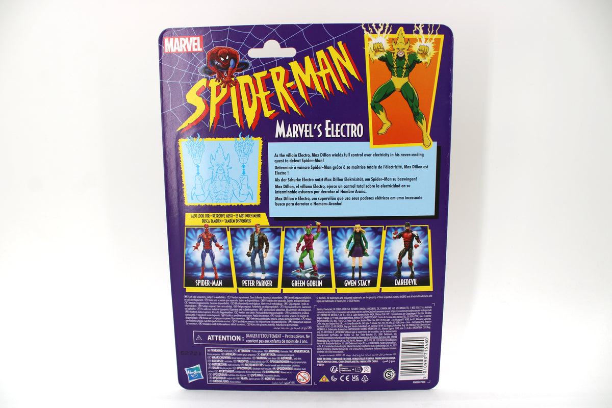 Electro Marvel Legends Retro Collection 2020 Figure — Card Back