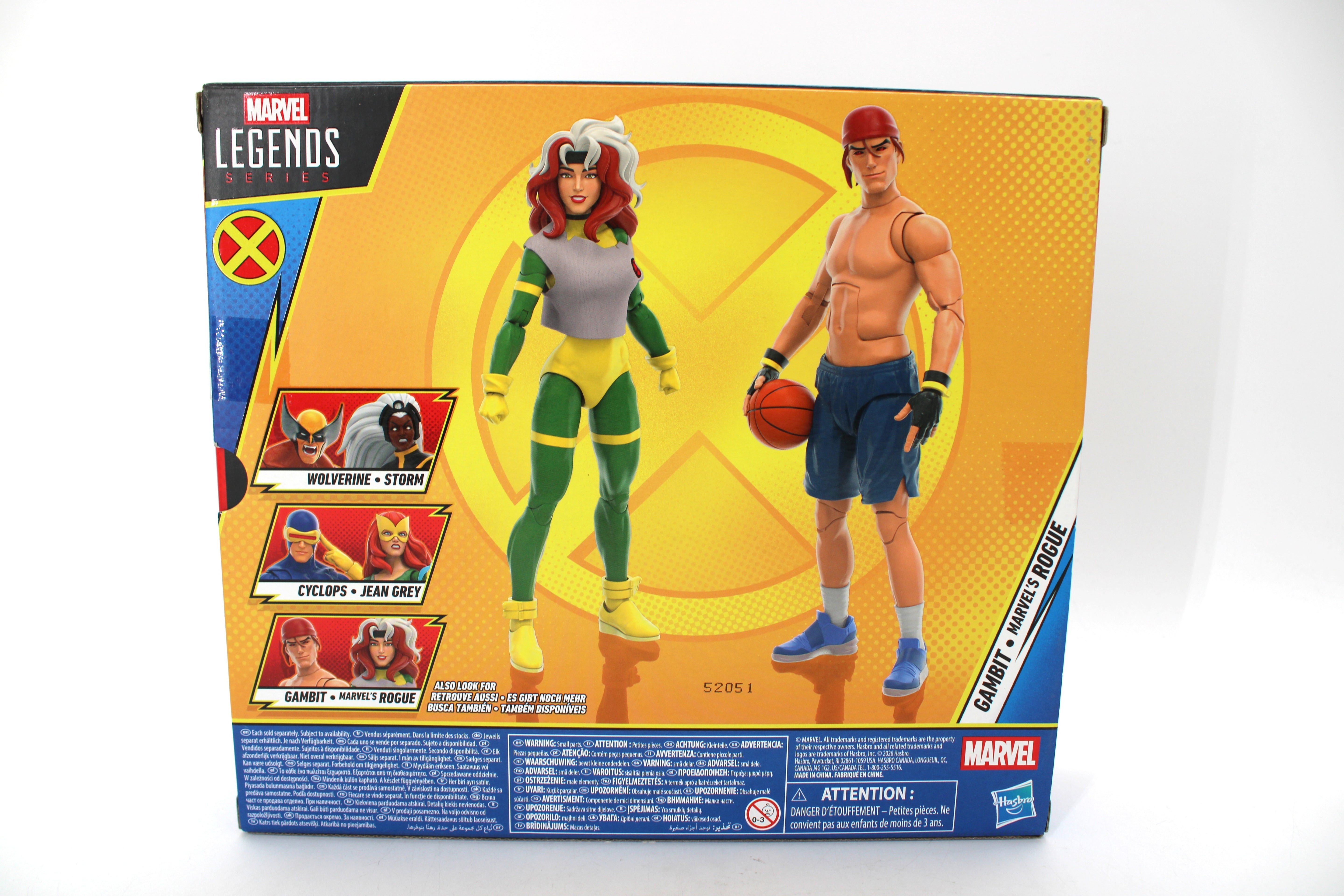 Gambit & Rogue X-Men '97 Marvel Legends 6-Inch 2-Pack — Box Back View with Also Look For Panel