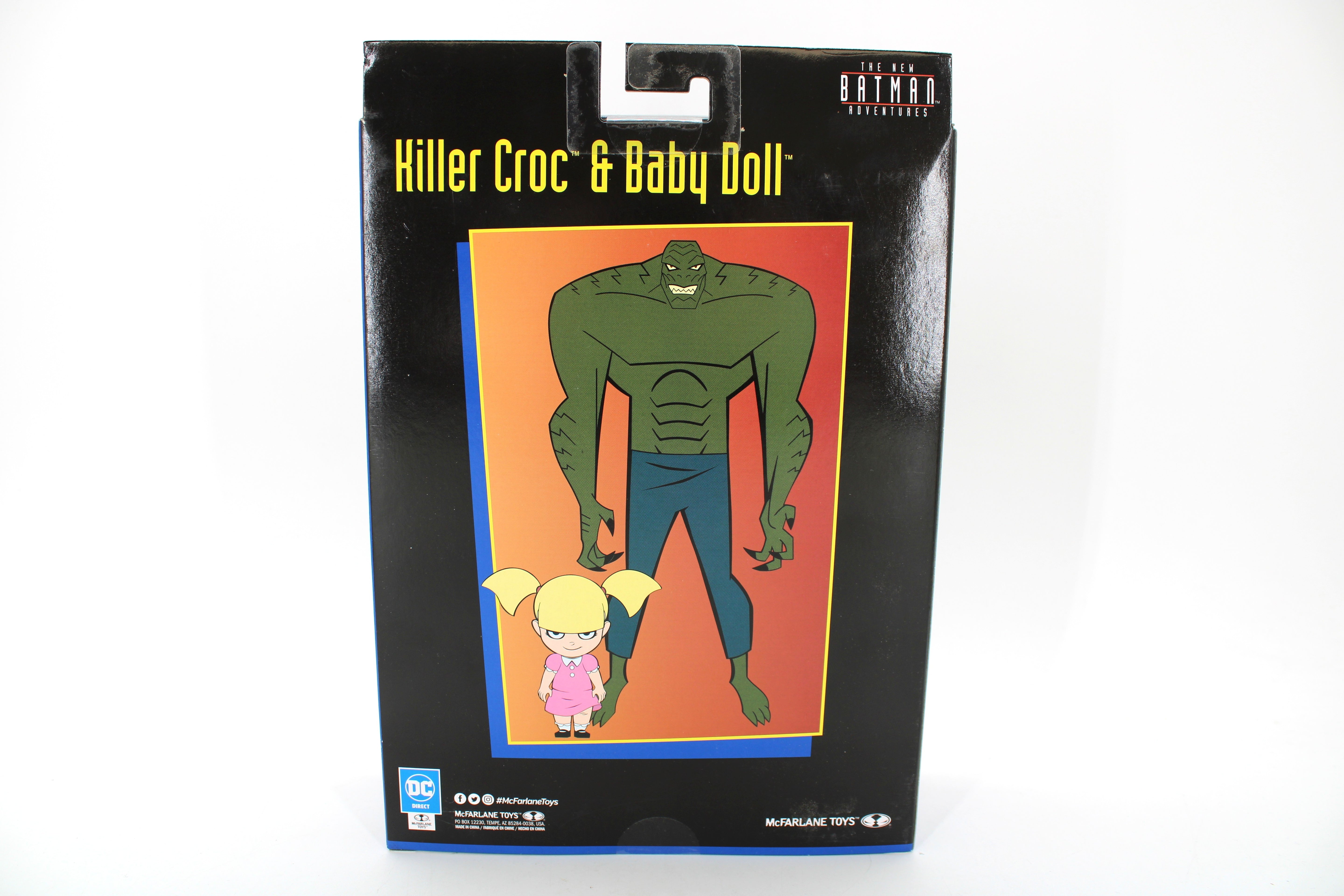 Killer Croc Baby Doll New Batman Adventures DC Direct Two-Pack — Box Back with Animated Character Art