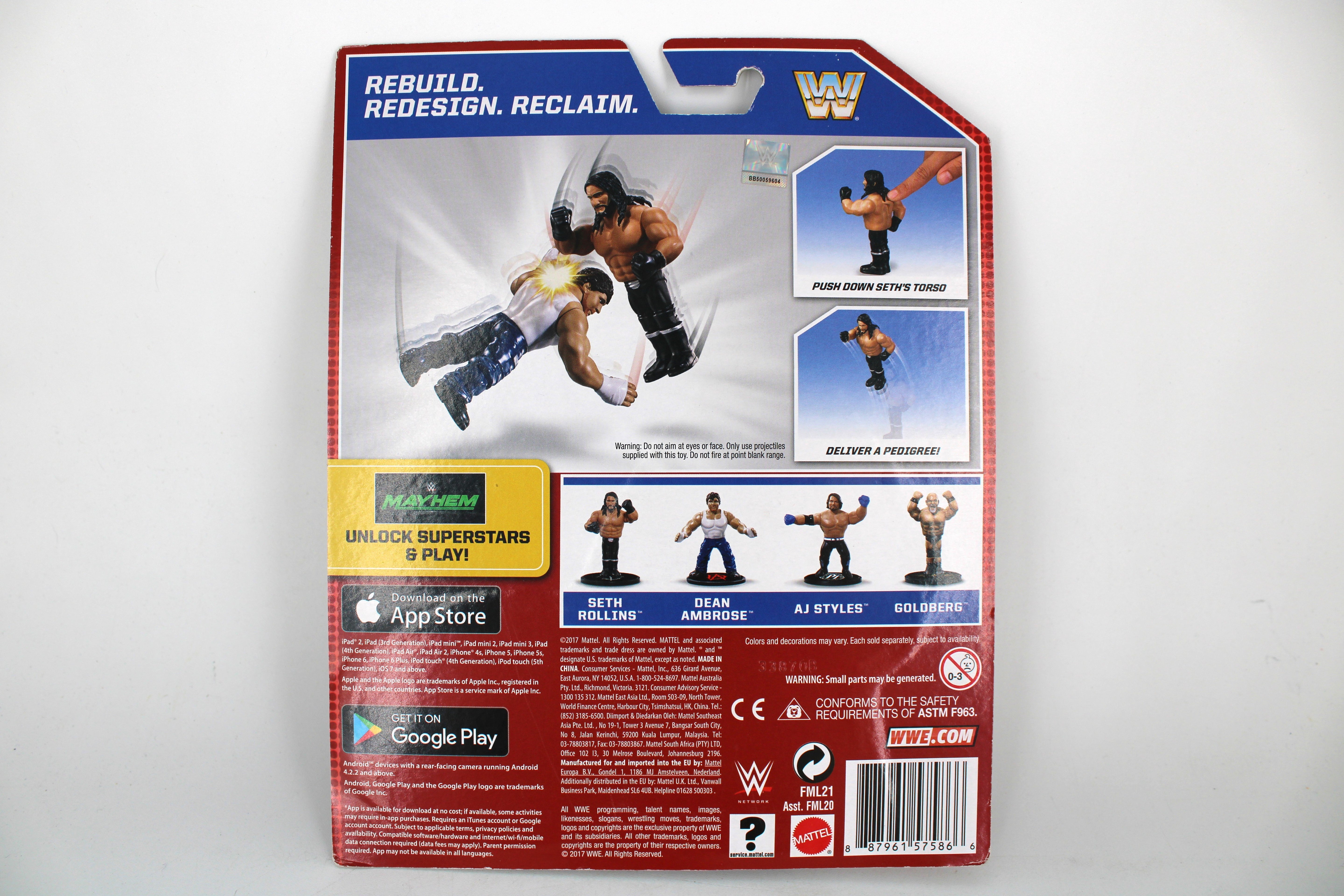 Seth Rollins WWE Retro Series 3 2017 Carded Figure — Card Back