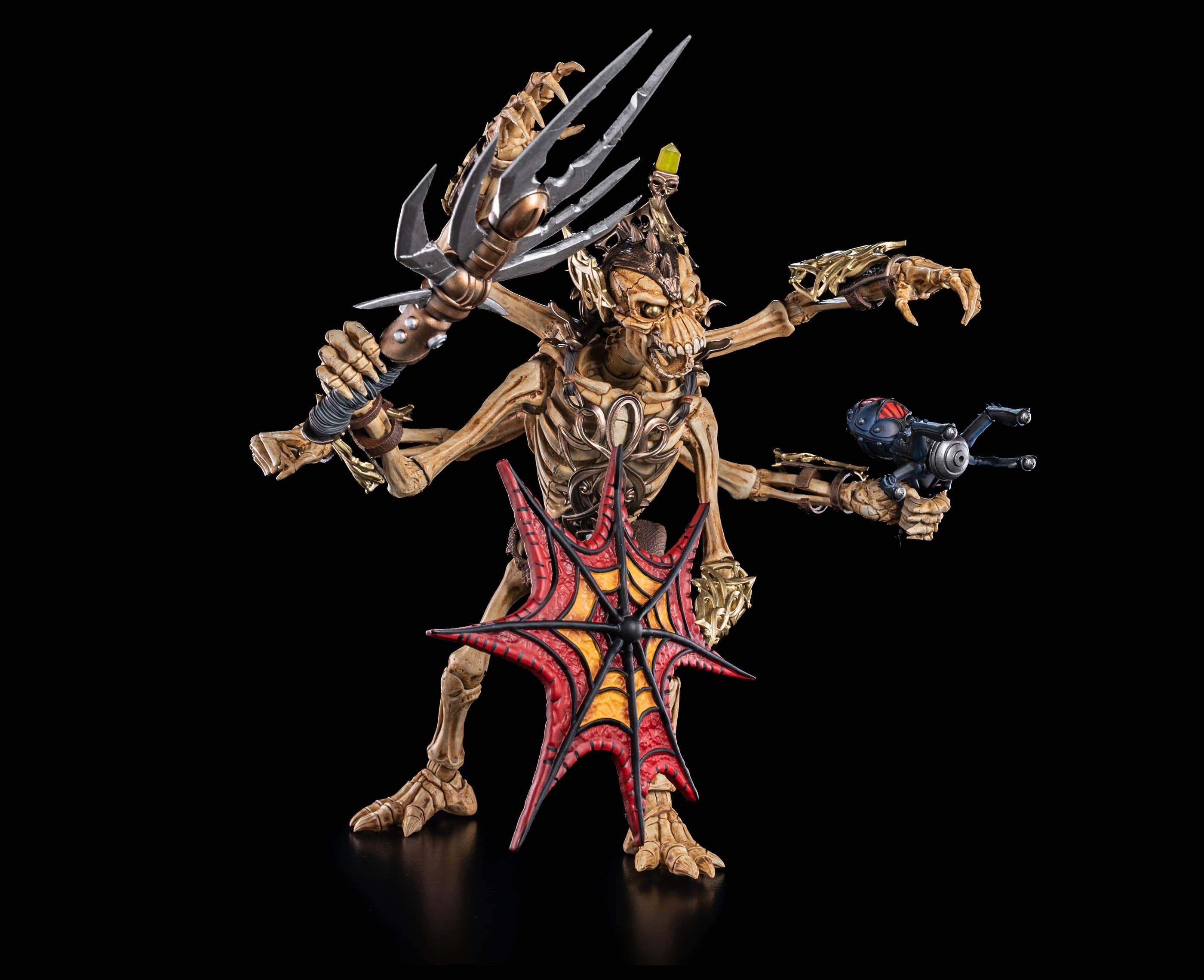 Aracula Skeleton Warriors Infinite Legions 6-Inch Figure — Side View Holding Tarantul-Axe and Spider Shooter