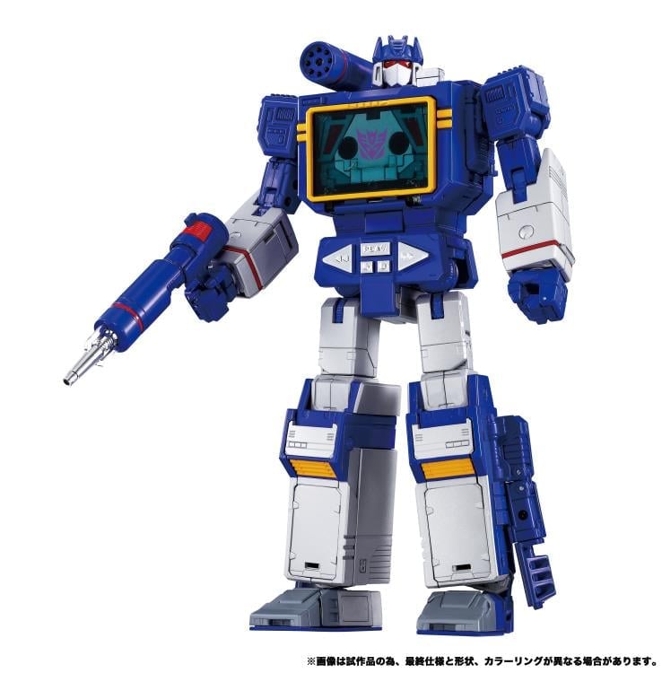 Soundwave Masterpiece G MPG-19 9-Inch Figure — Front View with Vibration Blaster