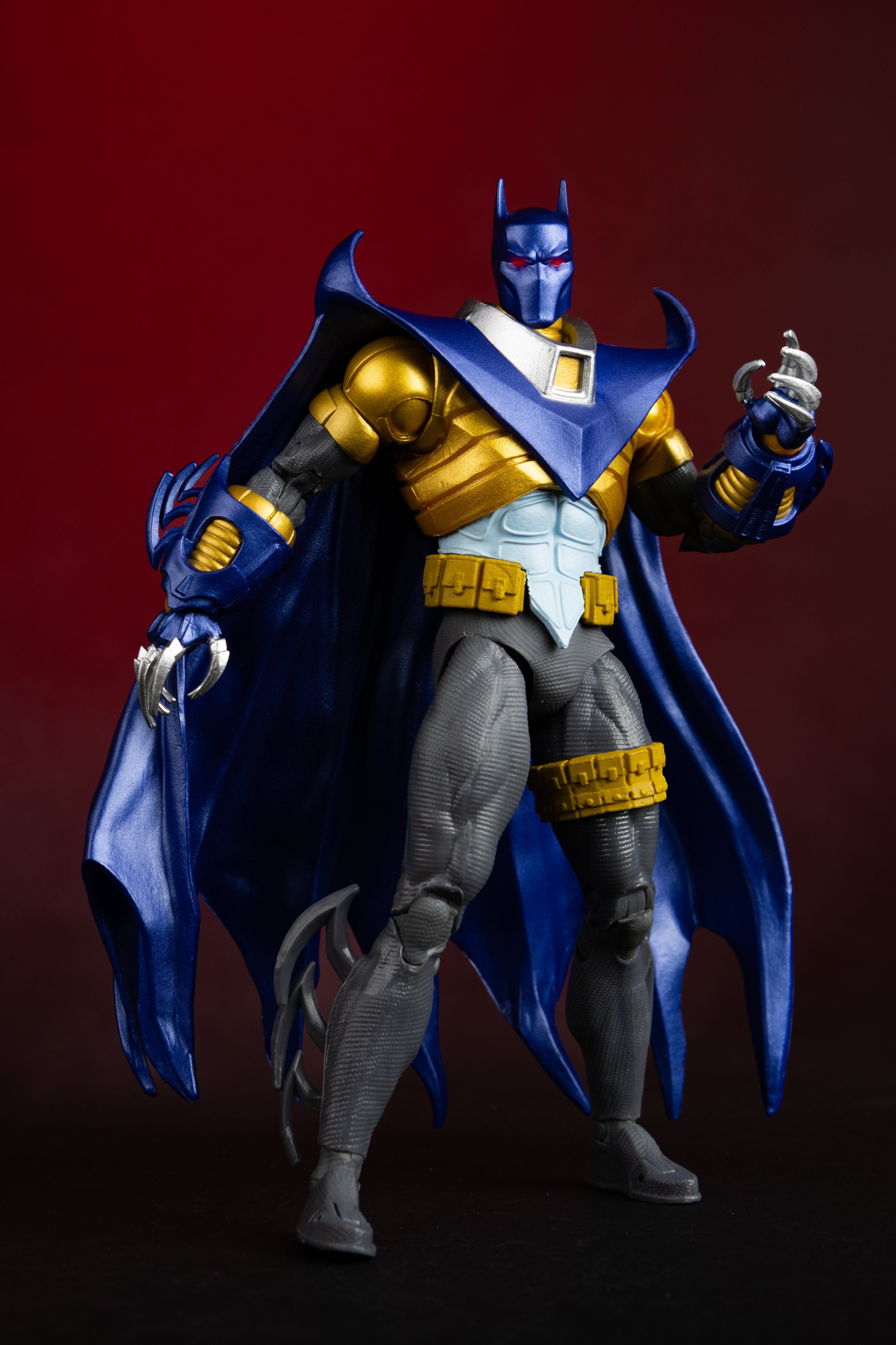Azrael Batman Armor DC Multiverse 7-Inch Figure — Full Body Front View with Cape Spread