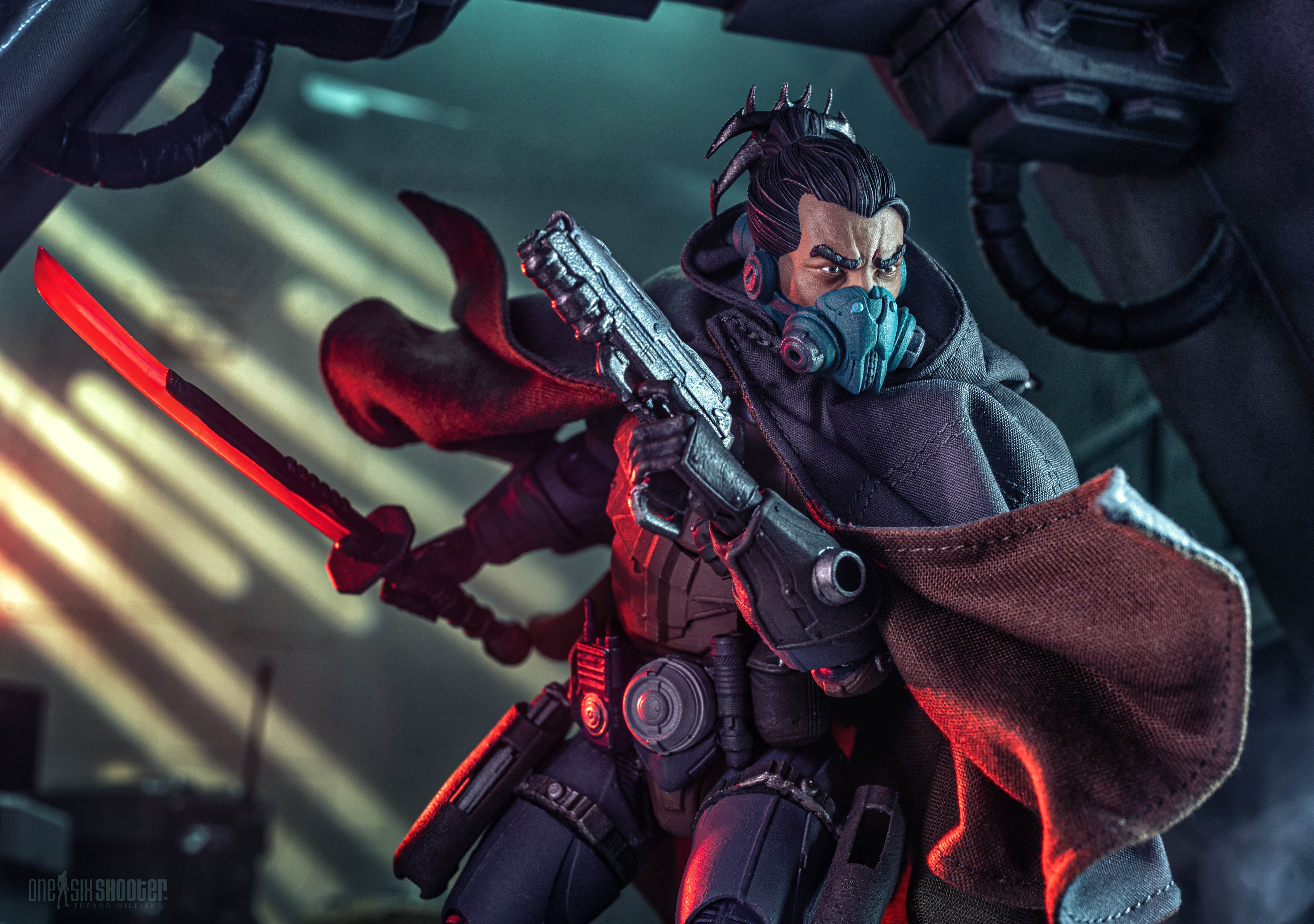 Kyojii Rune Cosmic Legions 6-Inch Figure — Dramatic Action Pose with Powered Magmarri Blade and Pistol