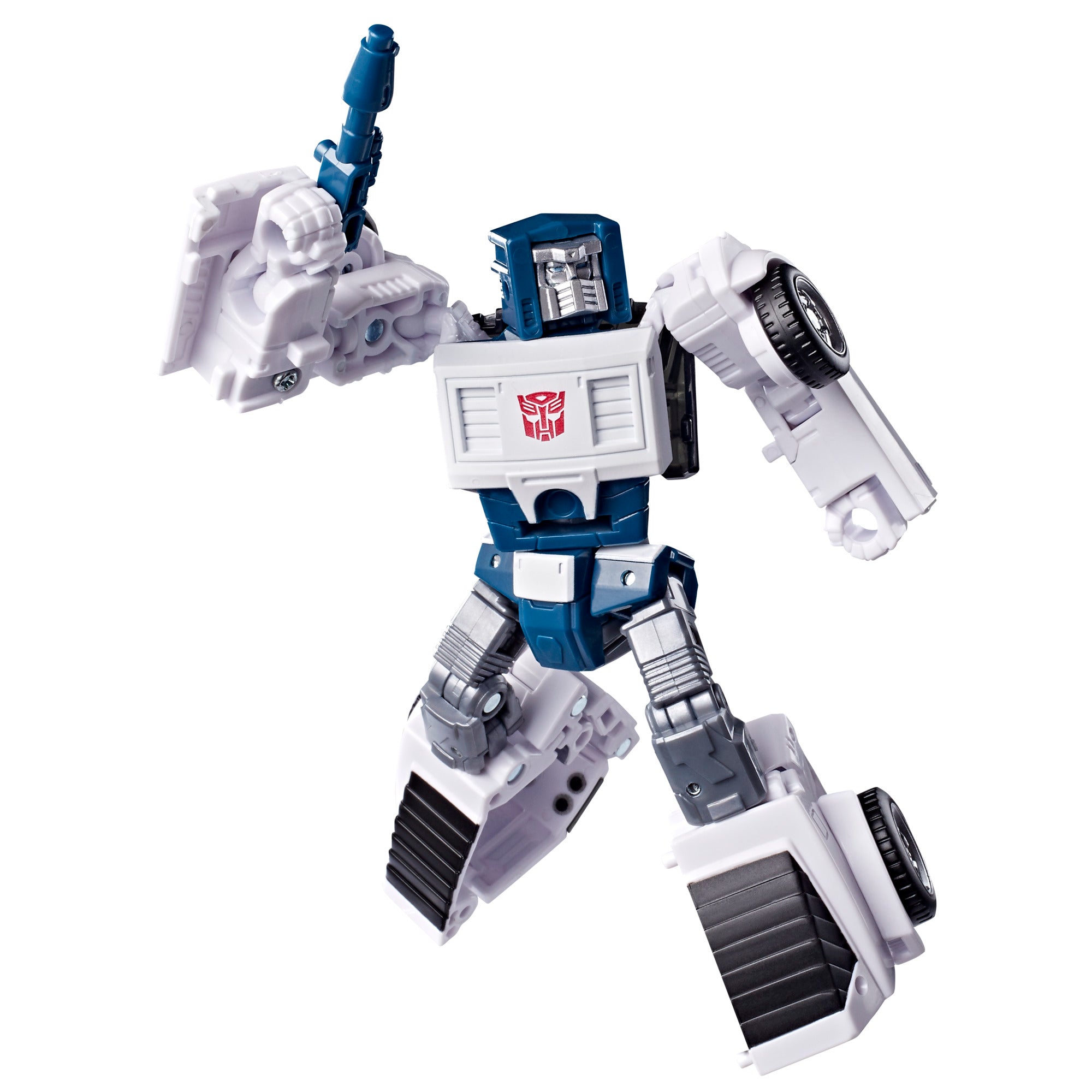 Autobot Tailgate Age of the Primes Deluxe 5.5-Inch Figure — Robot Mode Front View with Blaster Raised