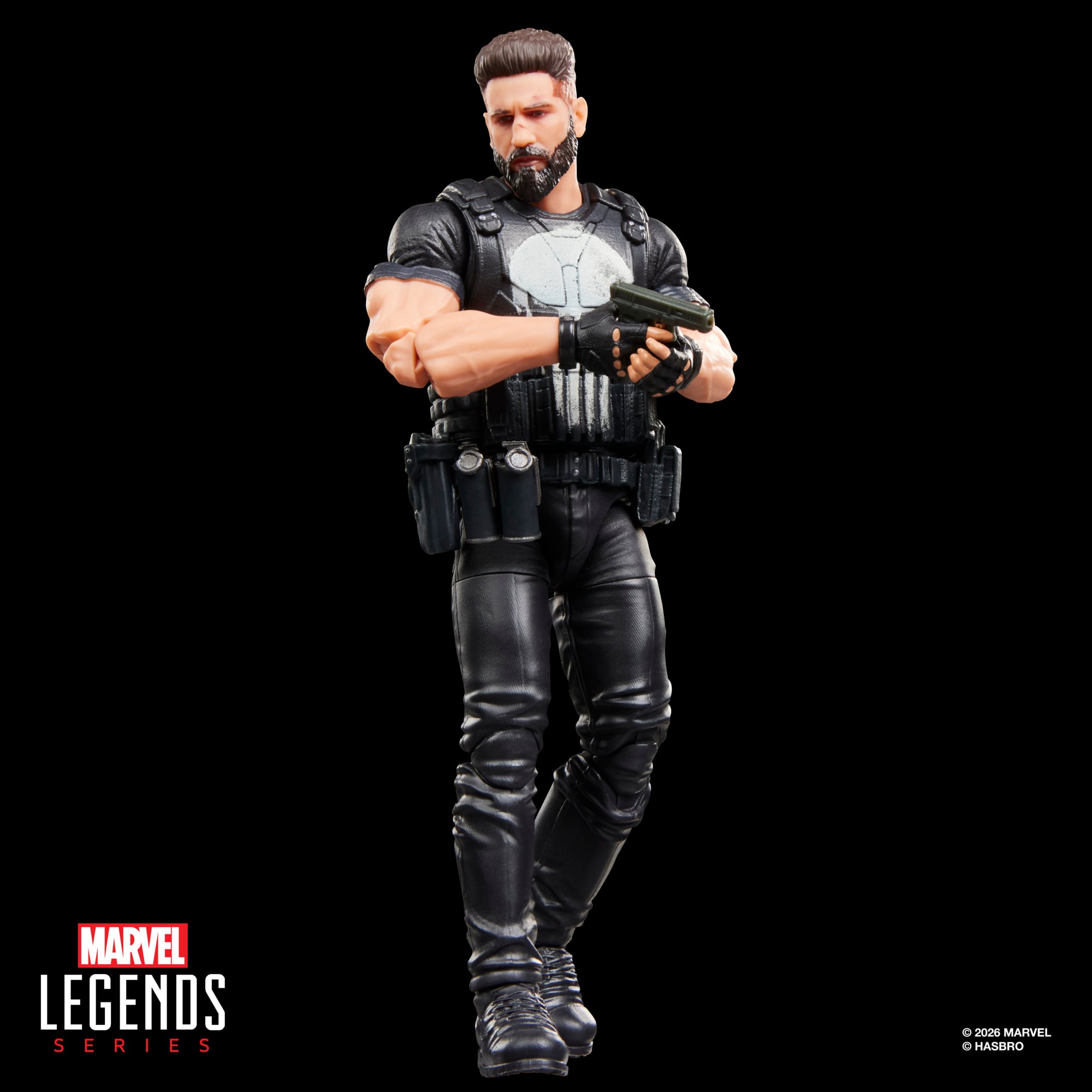 Punisher Marvel Legends 6-Inch Figure — Three-Quarter View with Pistol Draw Pose