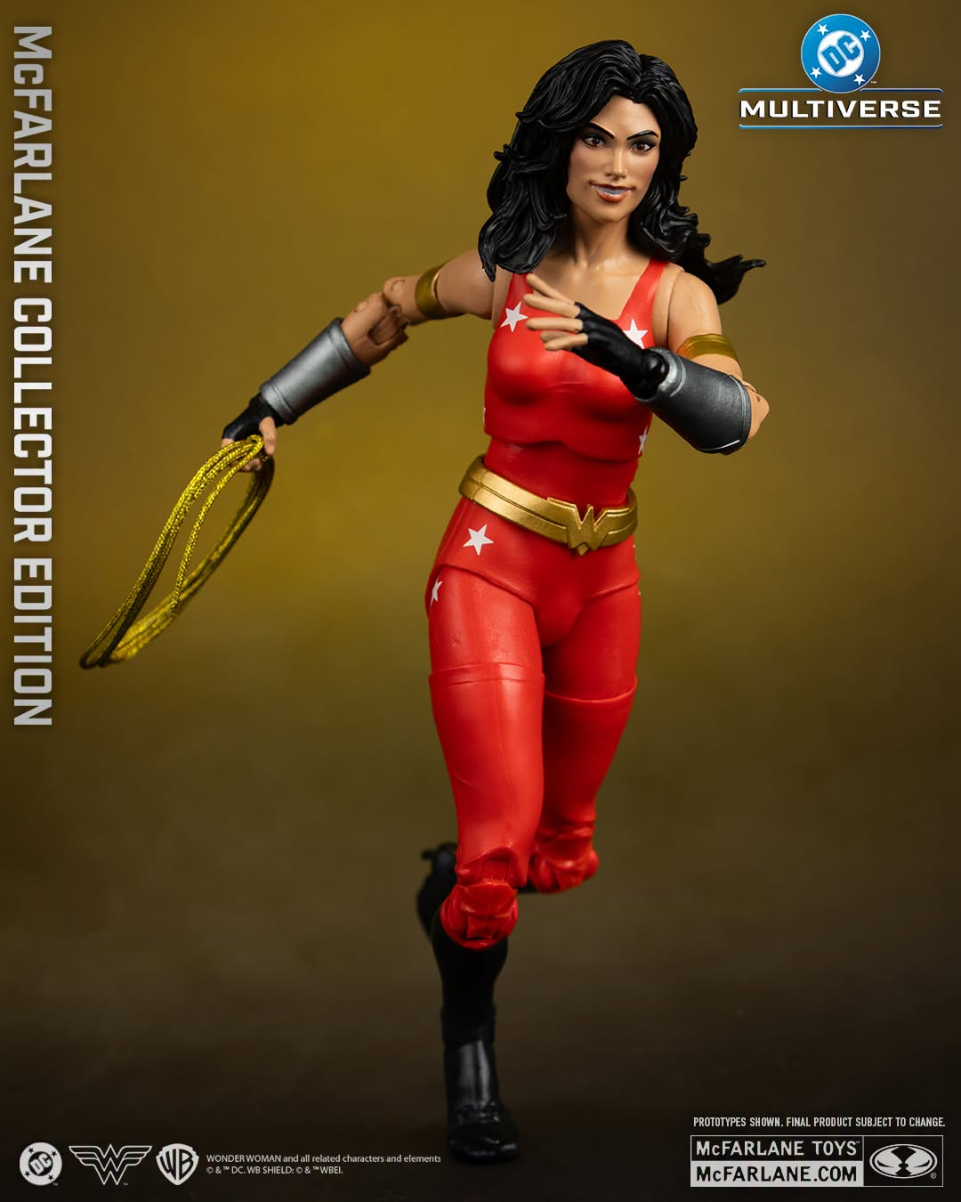 Wonder Girl DC Multiverse Collector Edition 7-Inch Figure — Articulation Pose with Lasso on Gold Background