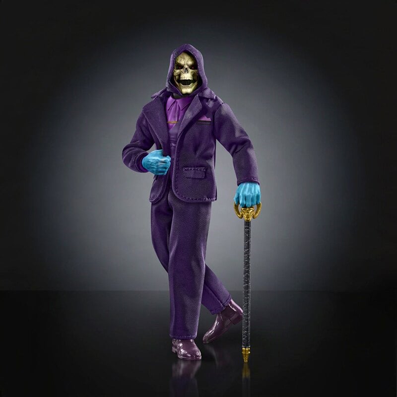 Dream Date Skeletor MOTU Chronicles 6.5-Inch Figure — Side View Posing with Cane