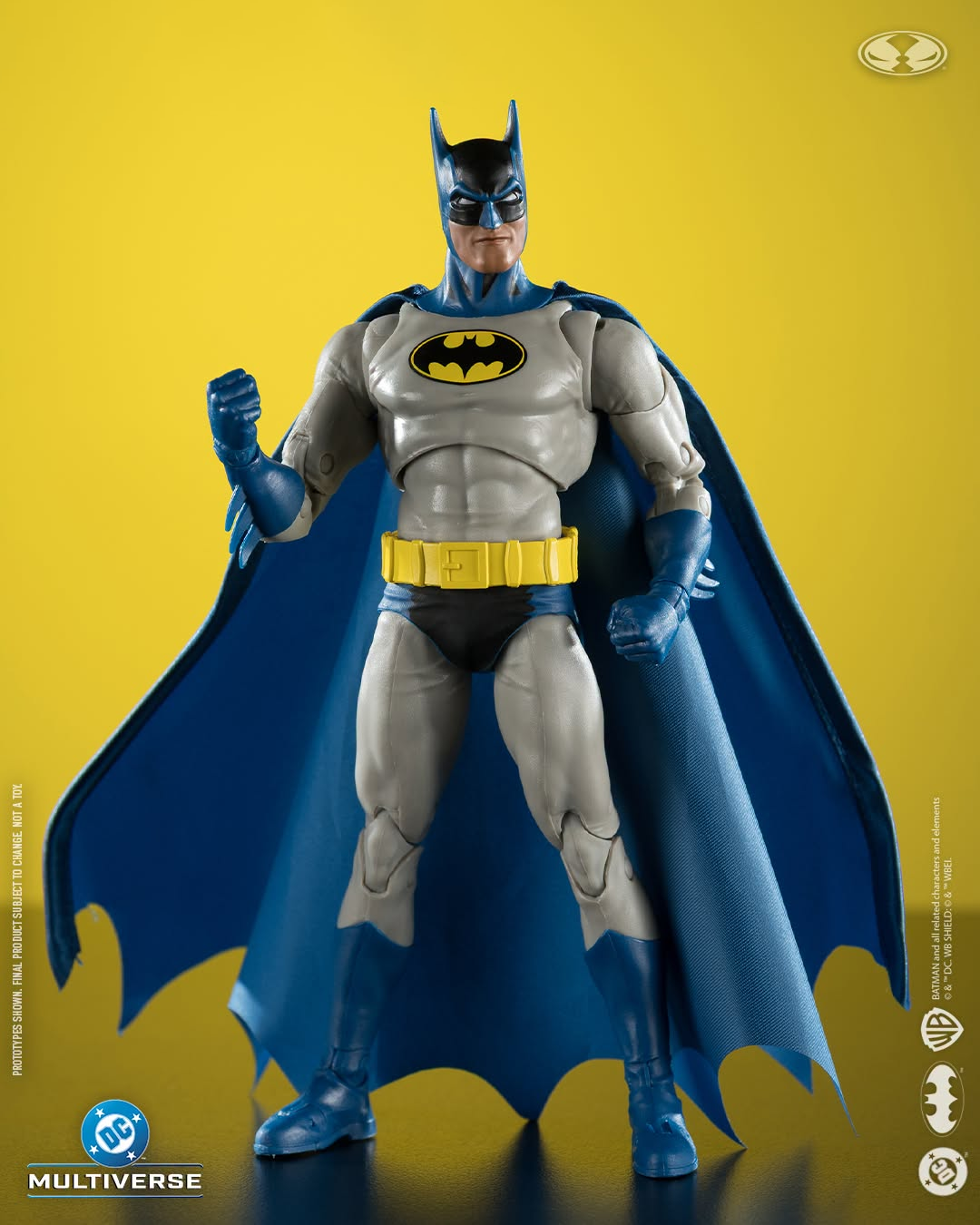 Batman World's Finest DC Multiverse 7-Inch Figure — Front View on Yellow Background