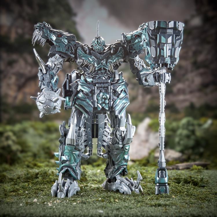 Grimlock Studio Series Titan Class Figure — Front View Holding Mace and Spiked Knuckle