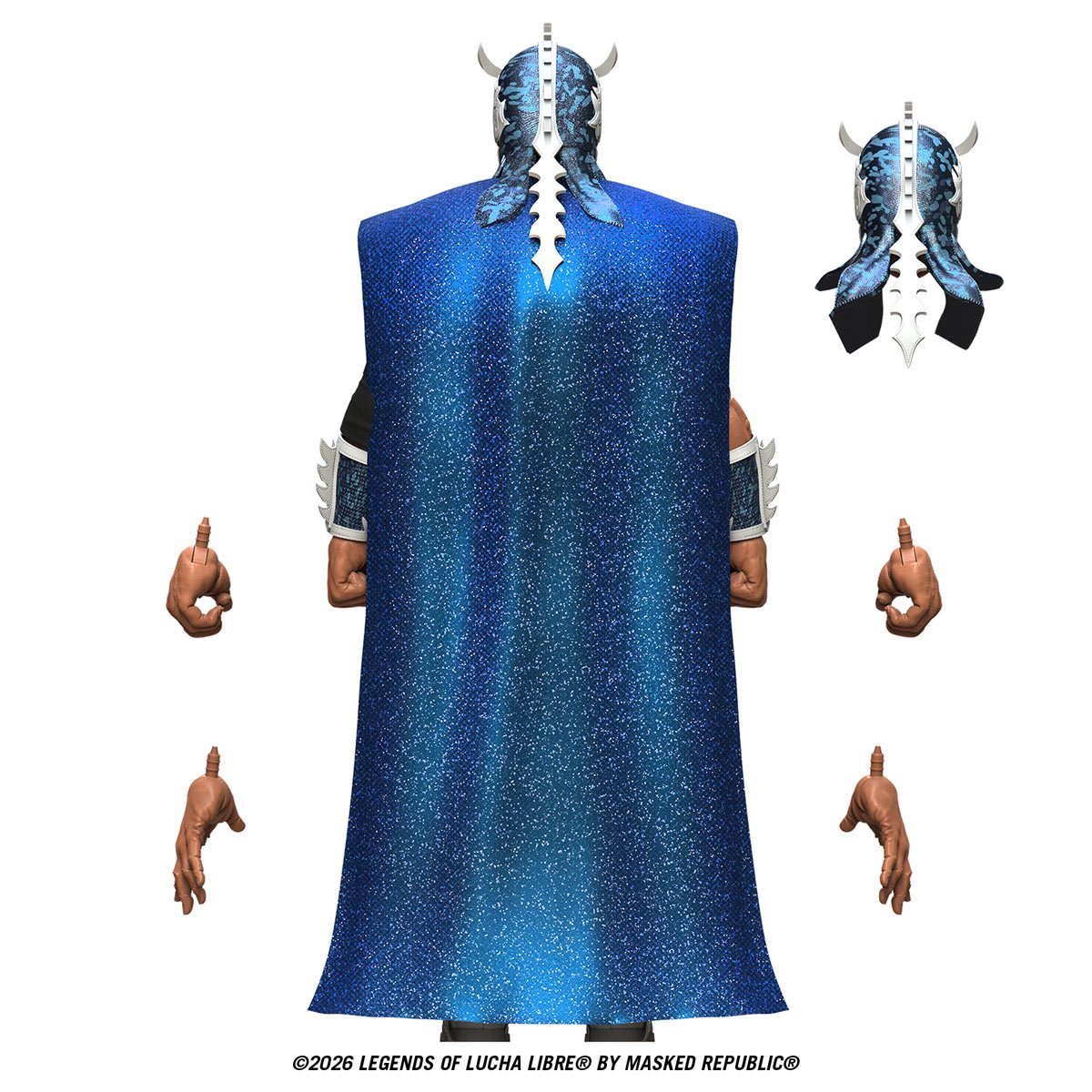 Ultimo Dragon Legends of Lucha Libre 6-Inch Figure — Back View with Holographic Cape Detail