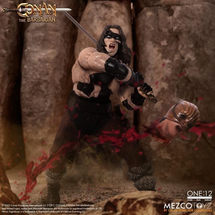 Conan Barbarian One:12 Collective War Paint Figure — Dynamic Action Pose with Sword and Severed Head Detail