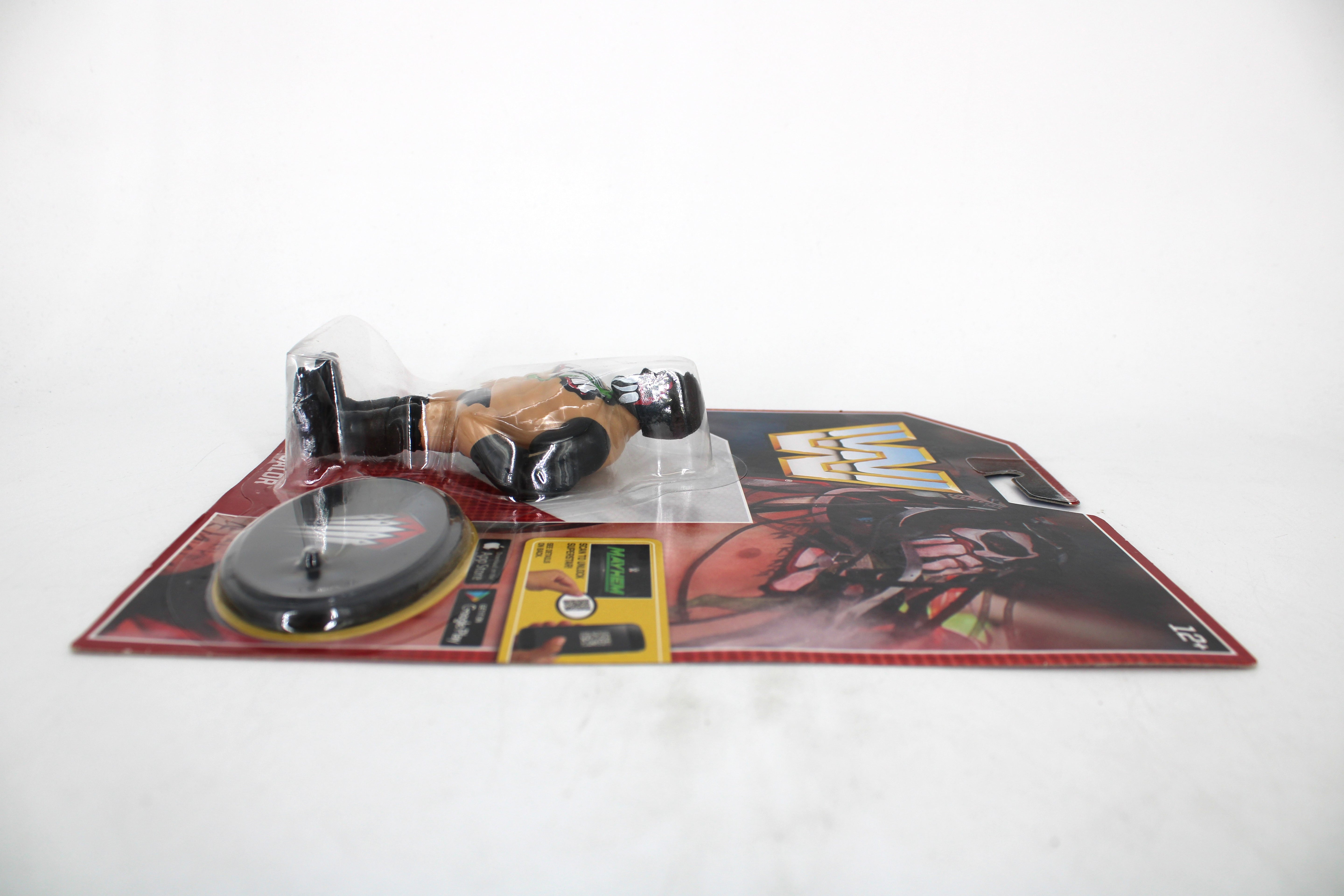 Finn Bálor (The Demon) WWE Retro App Series Action Figure — Contents Display with Figure and Stand Laid Flat on Card