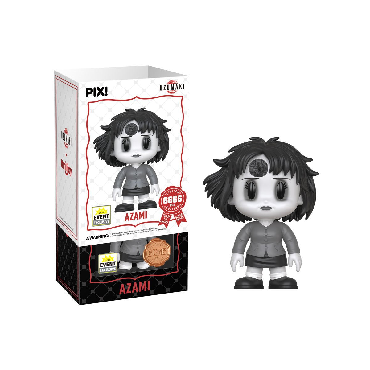 Azami Junji Ito Pix! Vinyl Figure — White Box Package Detail with Standard Figure Side View